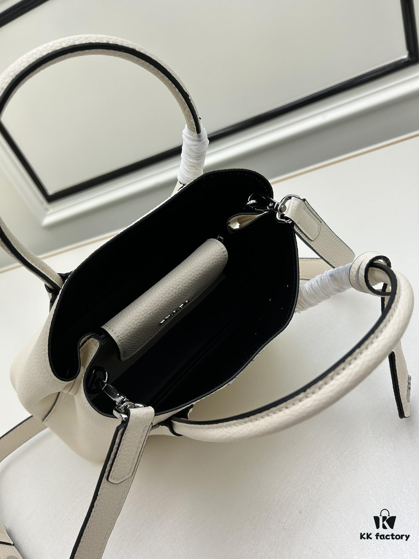 PRADA New Arrival Mini Double Bag – Imported Calfskin with Refined Pebbled Texture, Elegant and Compact Design