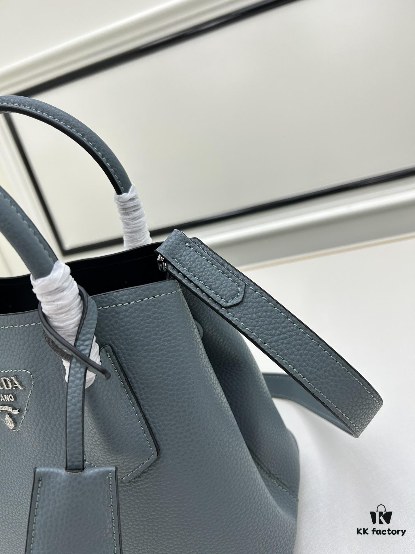 PRADA New Arrival (Mini Size) – Exquisite Saffiano Texture Handbag, 2023 Double Bag Mini Tote, Imported Saffiano Calfskin with Full Lambskin Lining