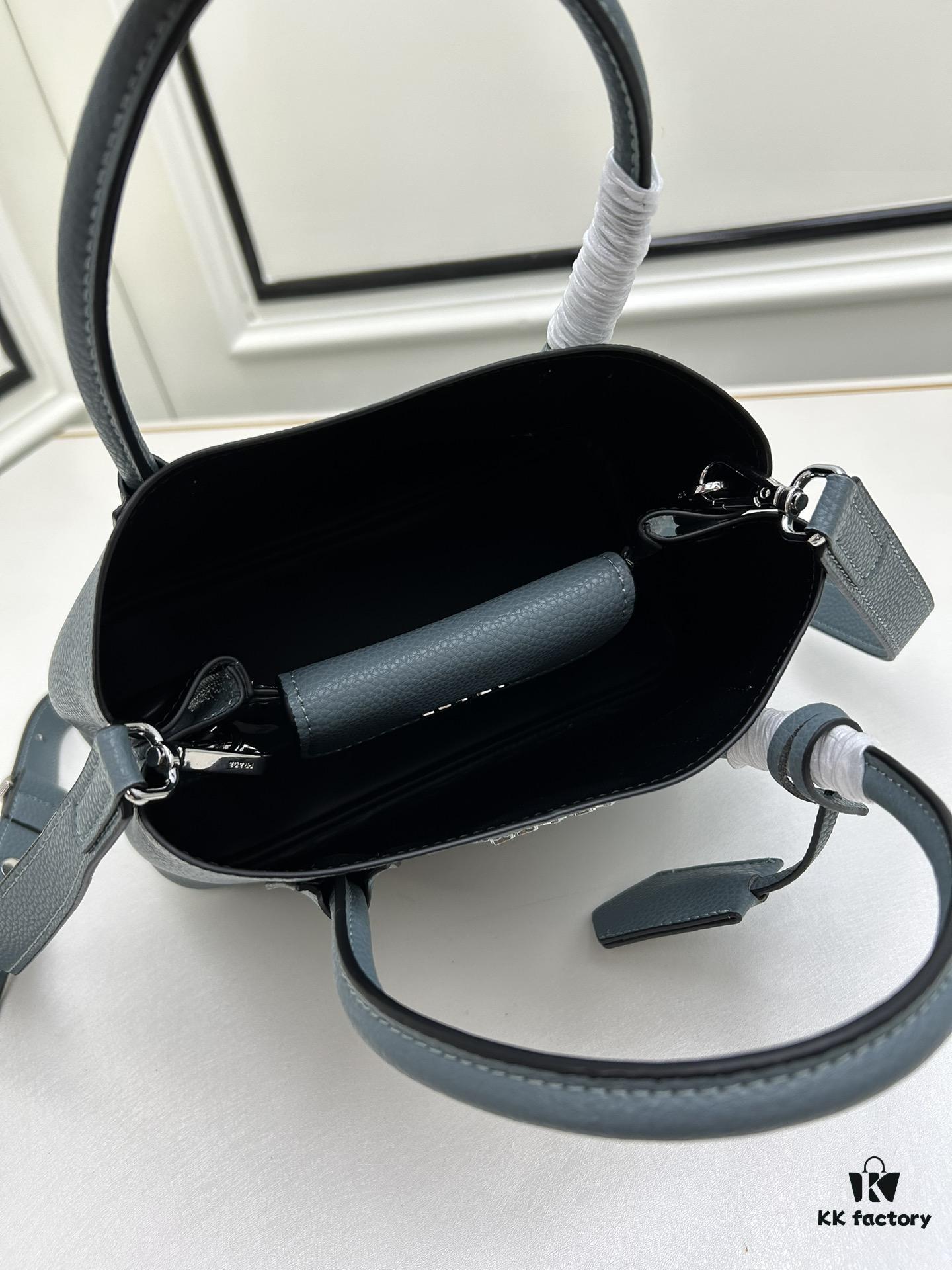 PRADA New Arrival (Mini Size) – Exquisite Saffiano Texture Handbag, 2023 Double Bag Mini Tote, Imported Saffiano Calfskin with Full Lambskin Lining