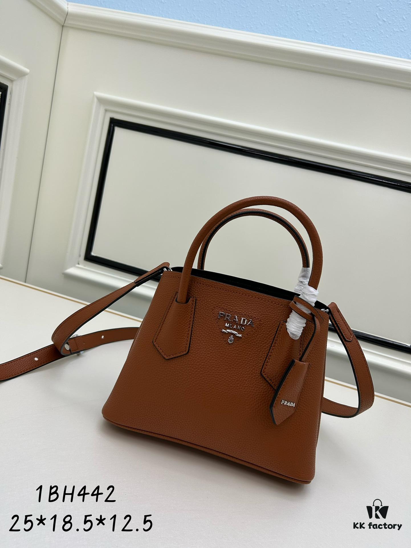 Prada PRADA New Arrival Mini Double Bag - Fine Pebbled Leather, 2023 Latest Design