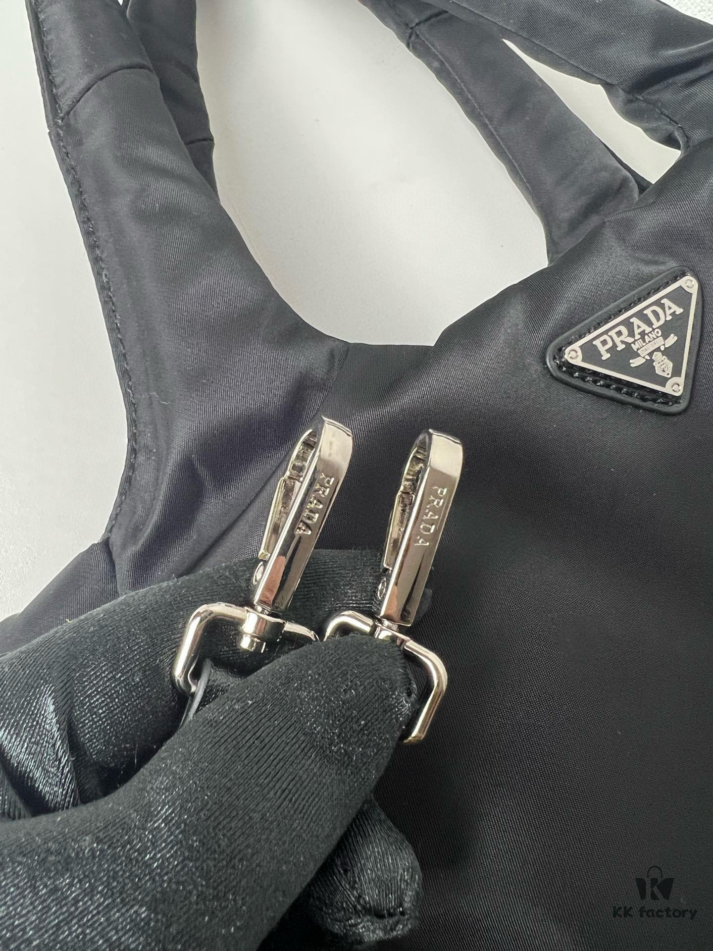 Prada Nylon Cotton Tote Bag (with Long Shoulder Strap)