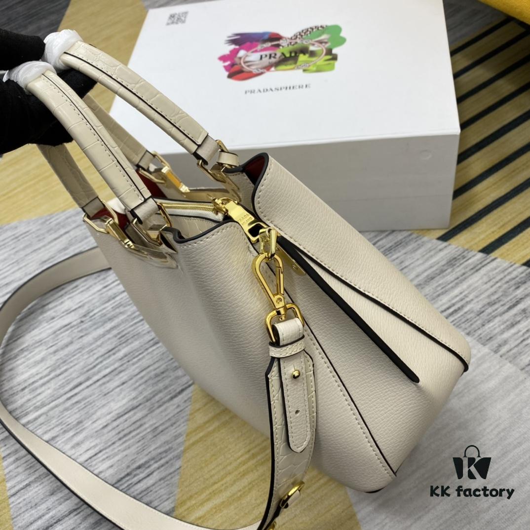 2020 New Arrival PRADA Style Handbag 66152 - Premium Calfskin with Shiny Crocodile Texture