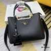 2020 New Arrival PRADA Handbag Model 66152 - Smooth Calfskin with Shiny Crocodile Texture