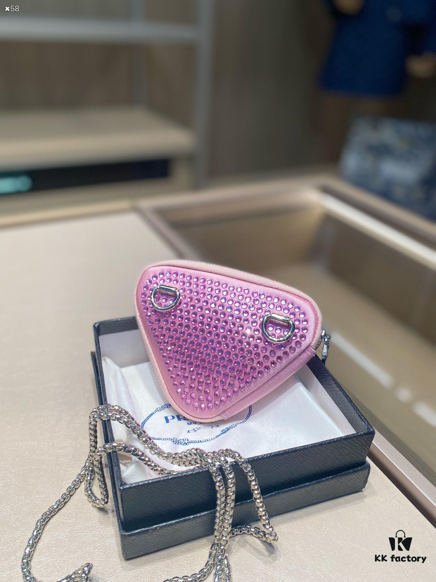 Prada Chain Triangle Bag, Wallet Pouch, Extremely Stylish and Versatile