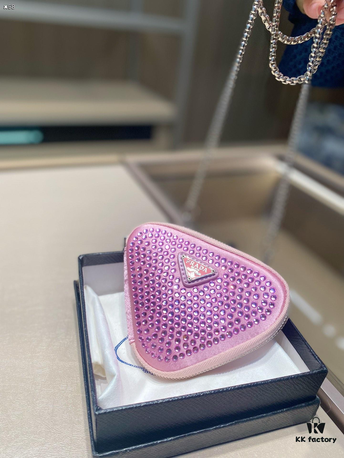 Prada Chain Triangle Bag, Wallet Pouch, Extremely Stylish and Versatile