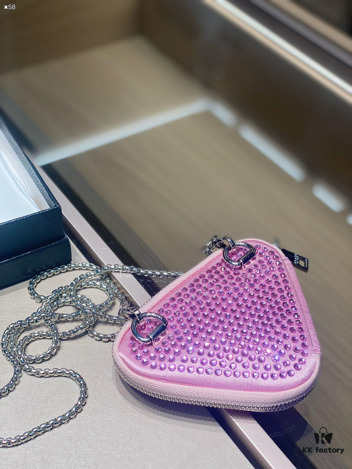 Prada Chain Triangle Bag, Wallet Pouch, Extremely Stylish and Versatile