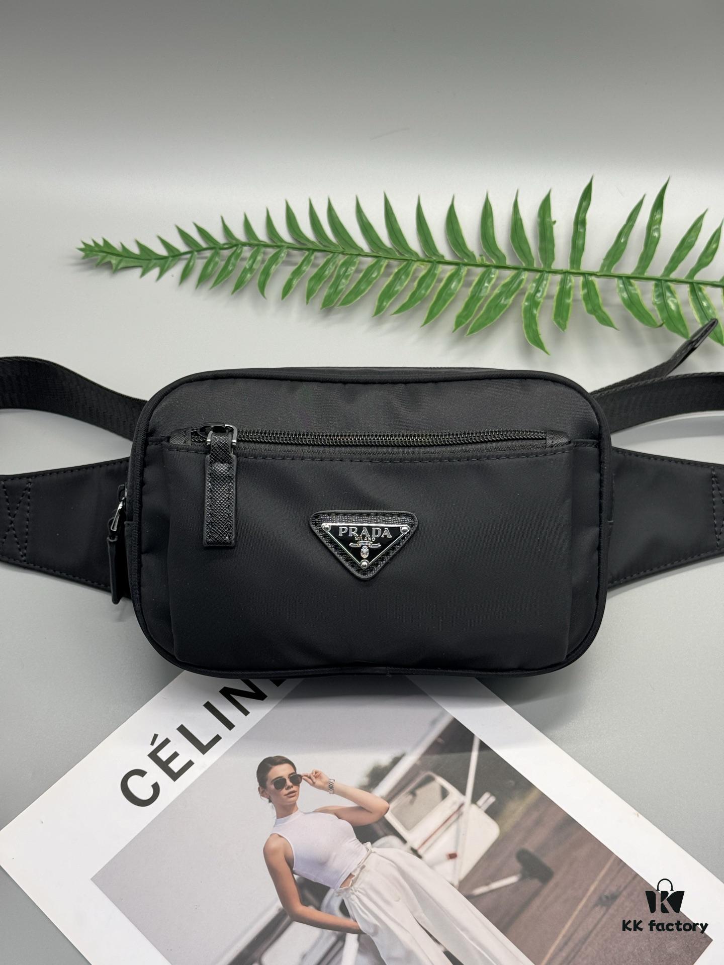 Prada Waist Bag - Latest Designer Model, High-End Waterproof Fabric, Compact and Practical