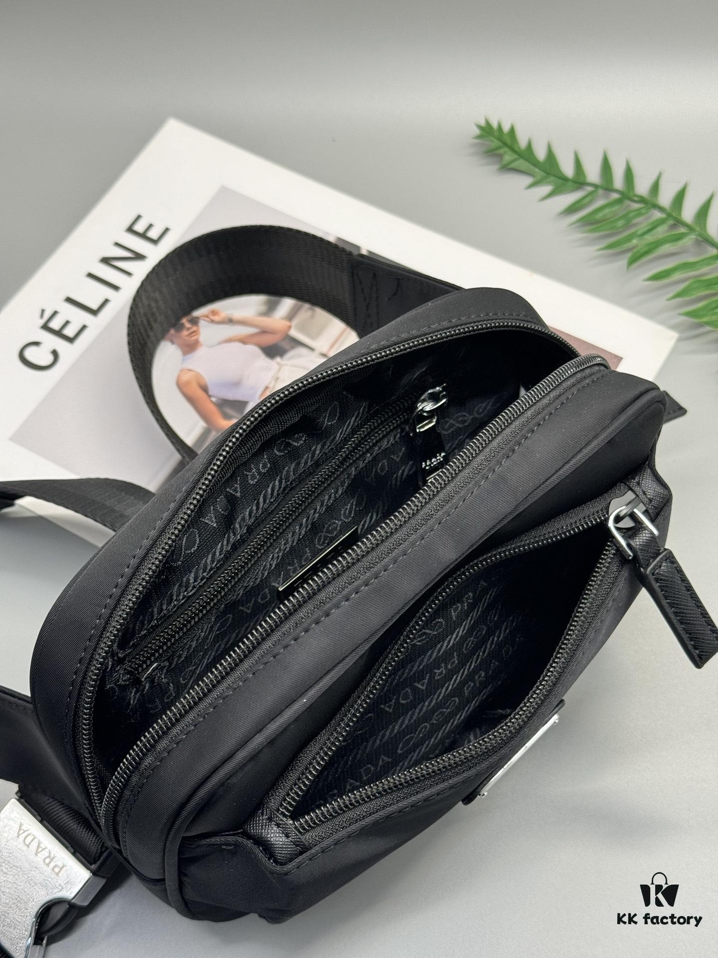 Prada Waist Bag - Latest Designer Model, High-End Waterproof Fabric, Compact and Practical