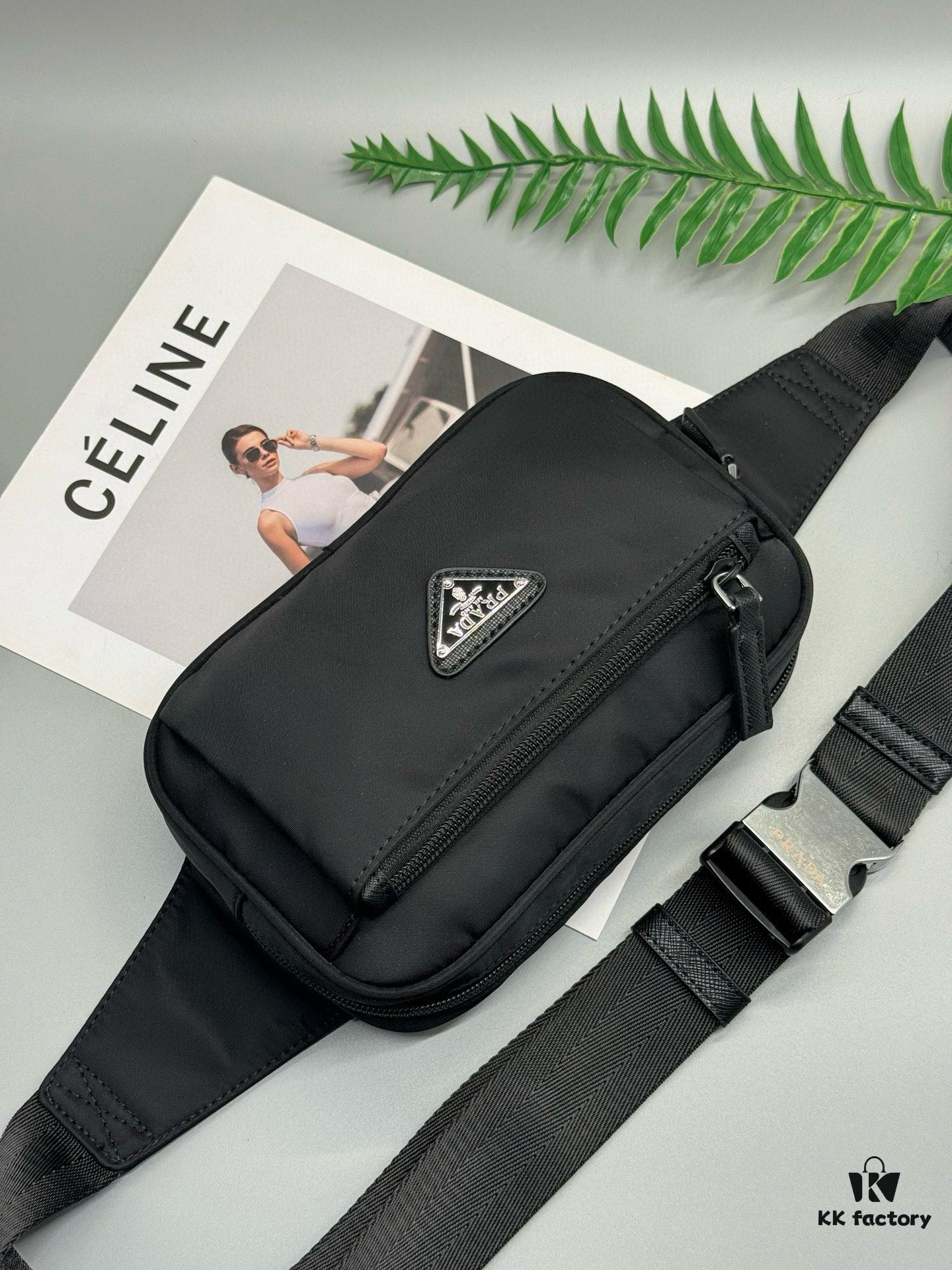 Prada Waist Bag - Latest Designer Model, High-End Waterproof Fabric, Compact and Practical