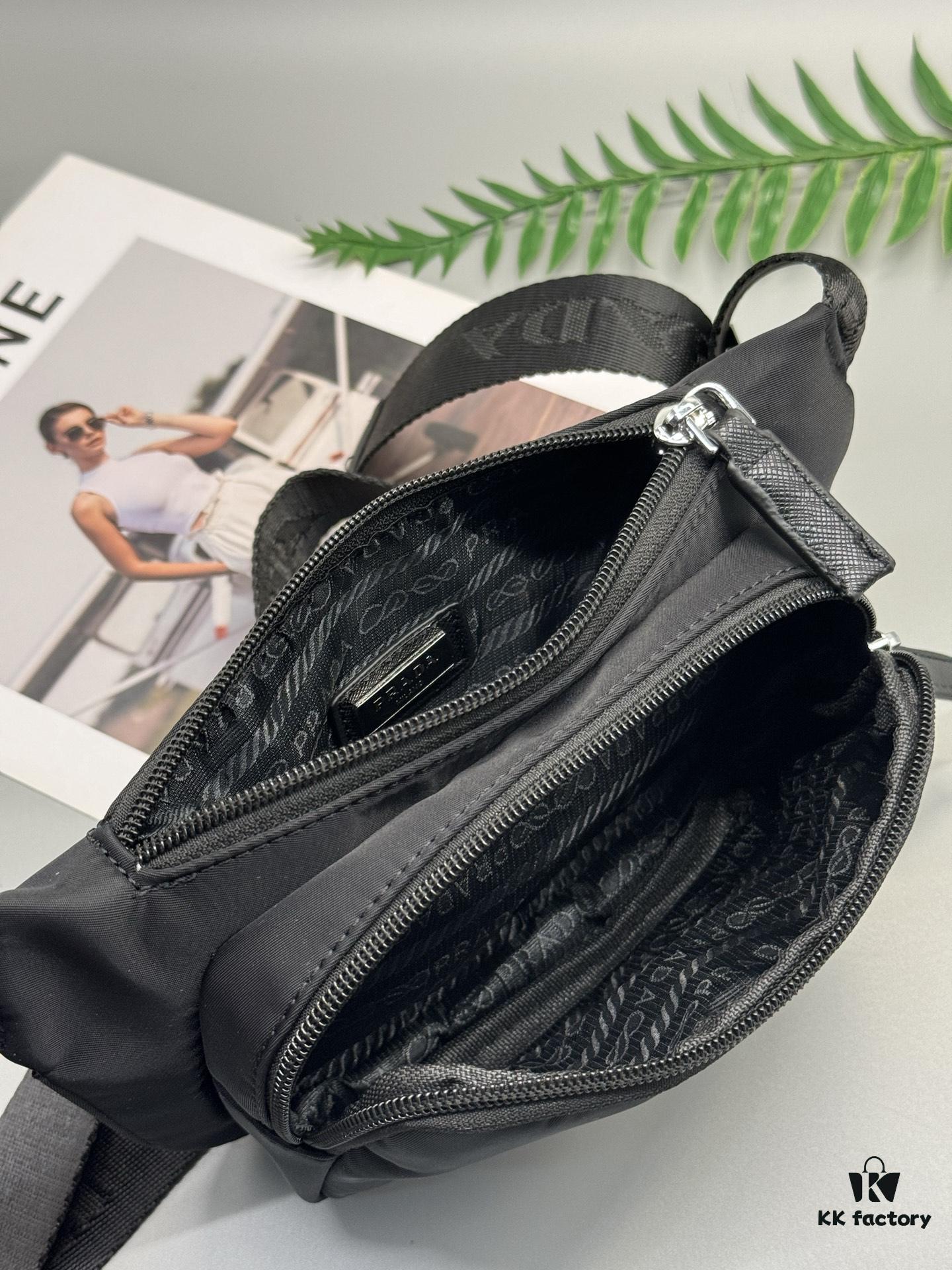 Prada Waist Bag - Latest Designer Model, High-End Waterproof Fabric, Compact and Practical
