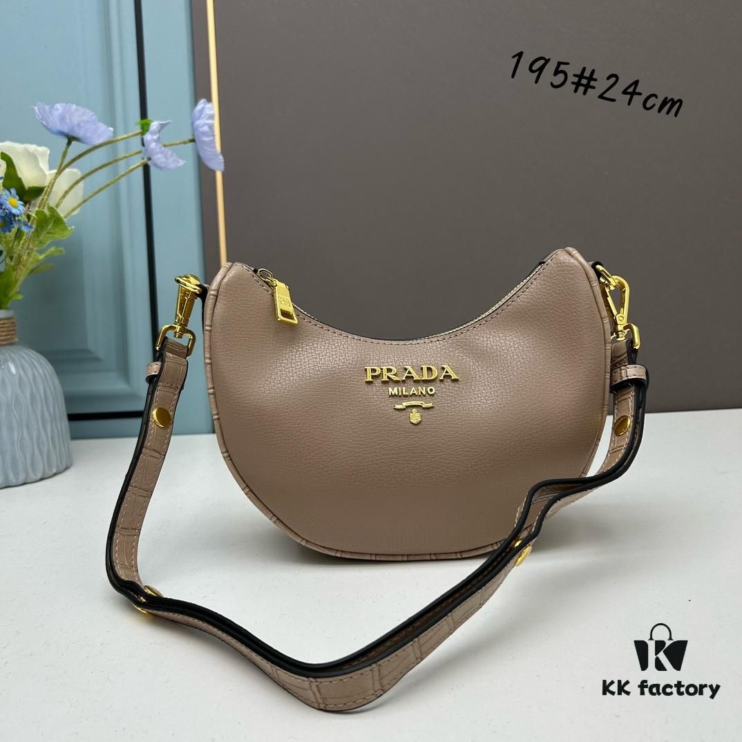 Prada Moon / Crescent Bag - Fashionable Black Horse