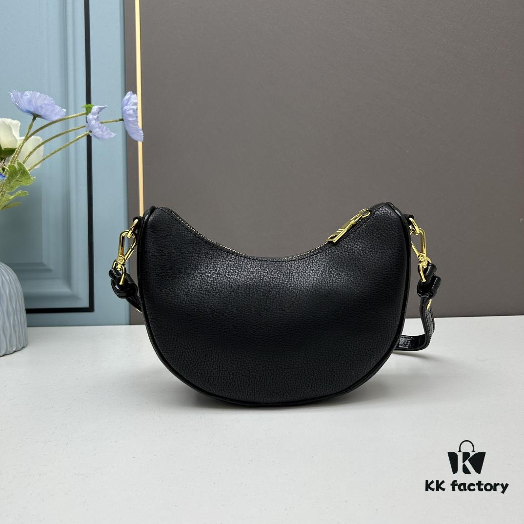 Prada Moon / Crescent Bag - Fashionable Black Horse
