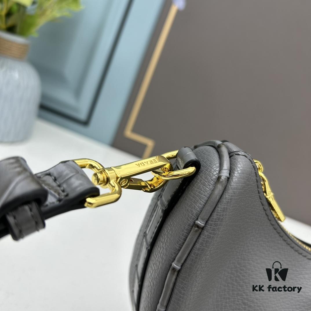 Prada Moon / Crescent Bag - Fashionable Black Horse