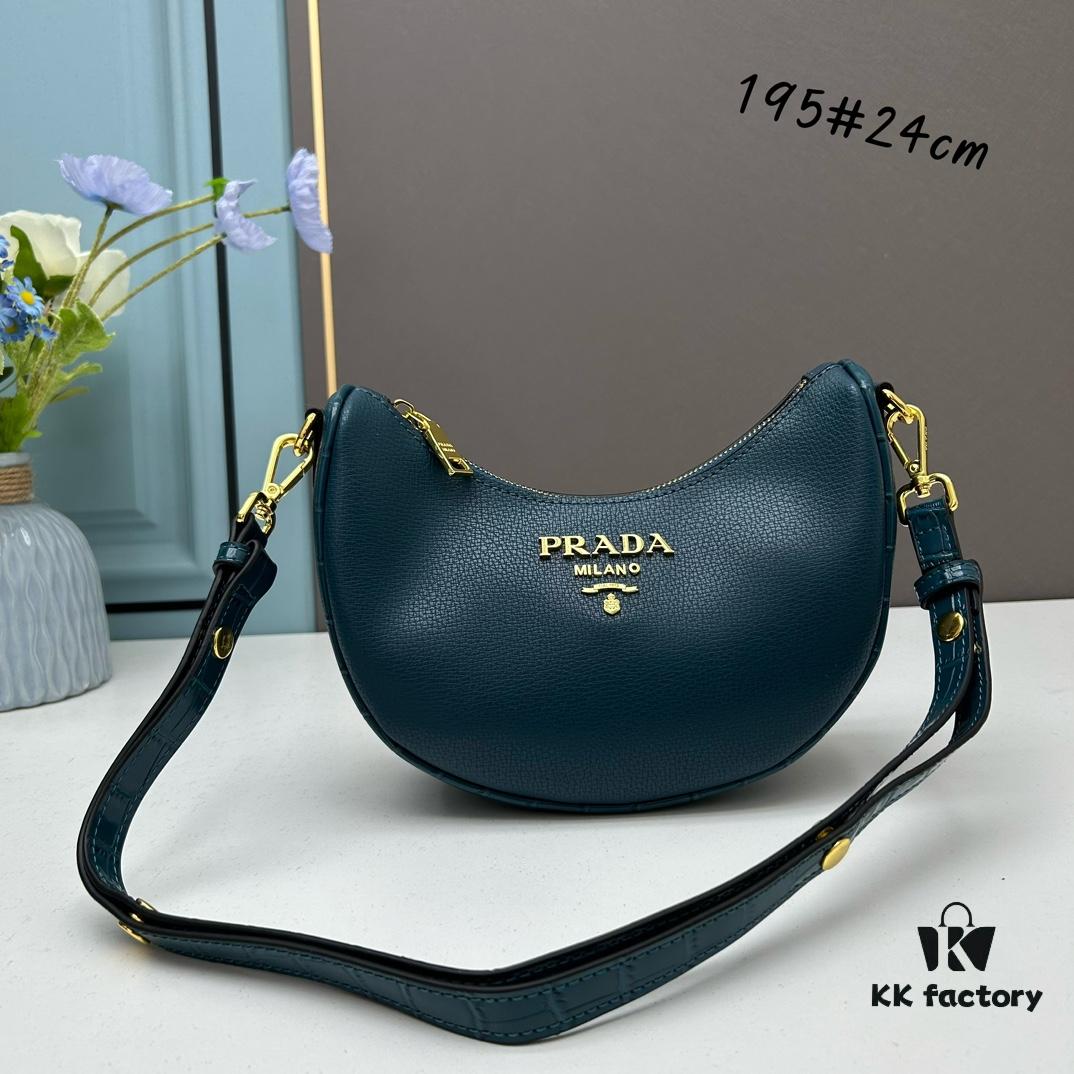 Prada Moon / Crescent Bag - Fashionable Black Horse