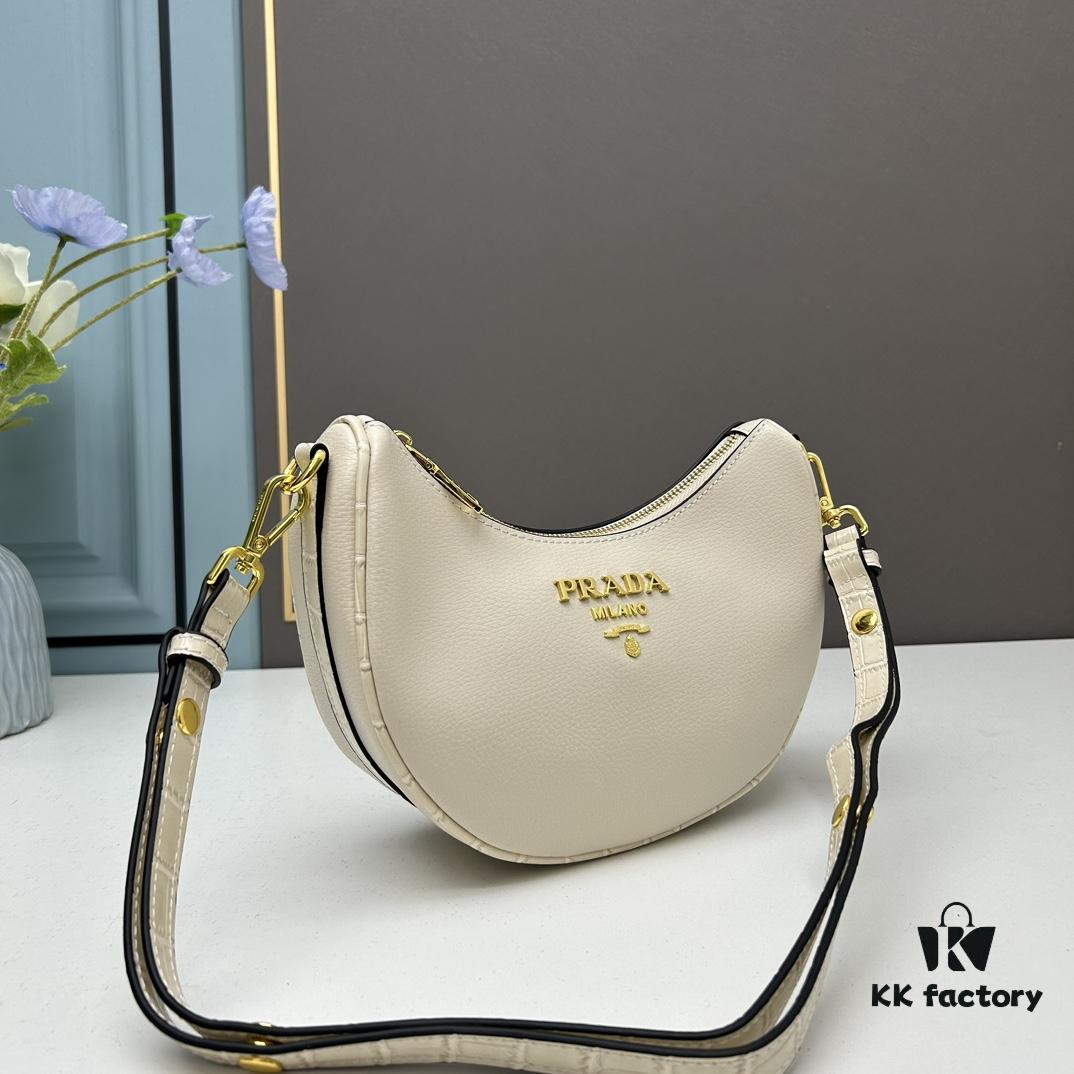 Prada Moon / Crescent Bag - Fashionable Black Horse