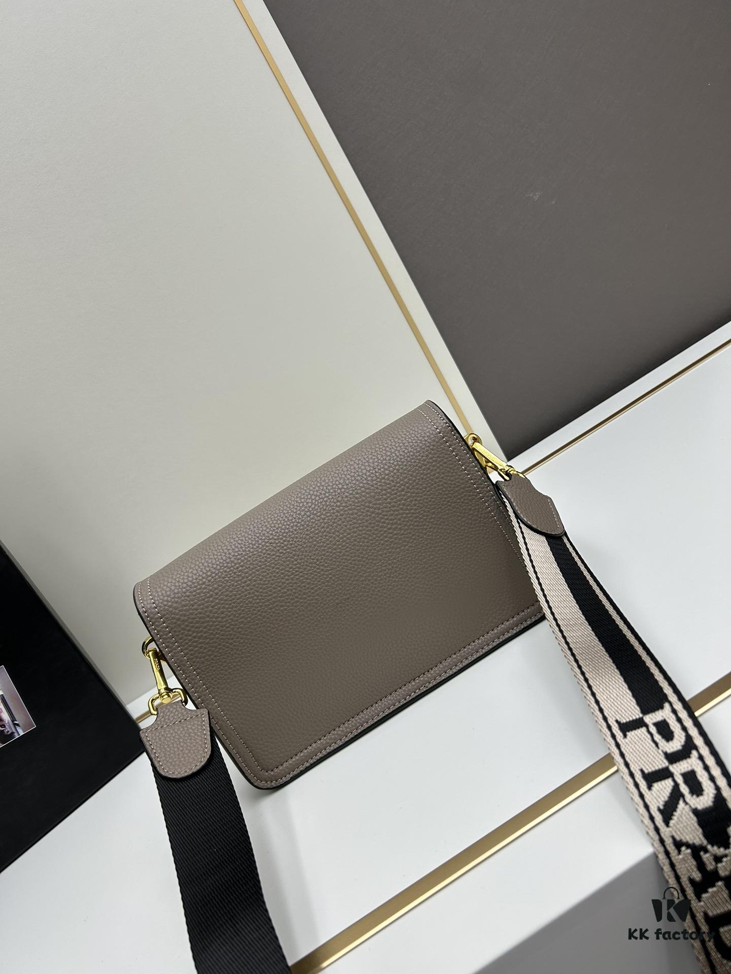 PRADA Flap Top Best-Seller Model with Letter-Woven Wide Strap