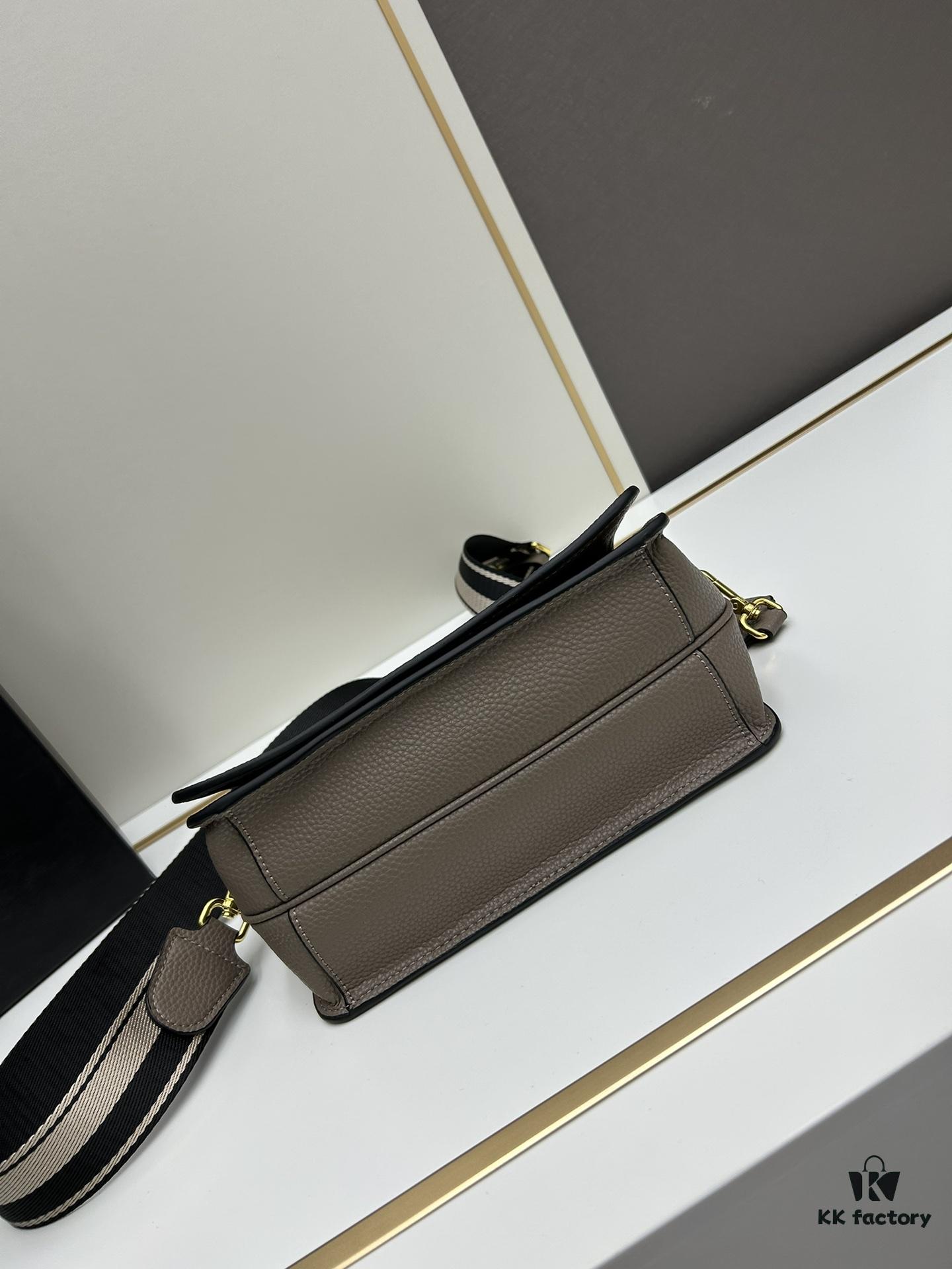 PRADA Flap Top Best-Seller Model with Letter-Woven Wide Strap