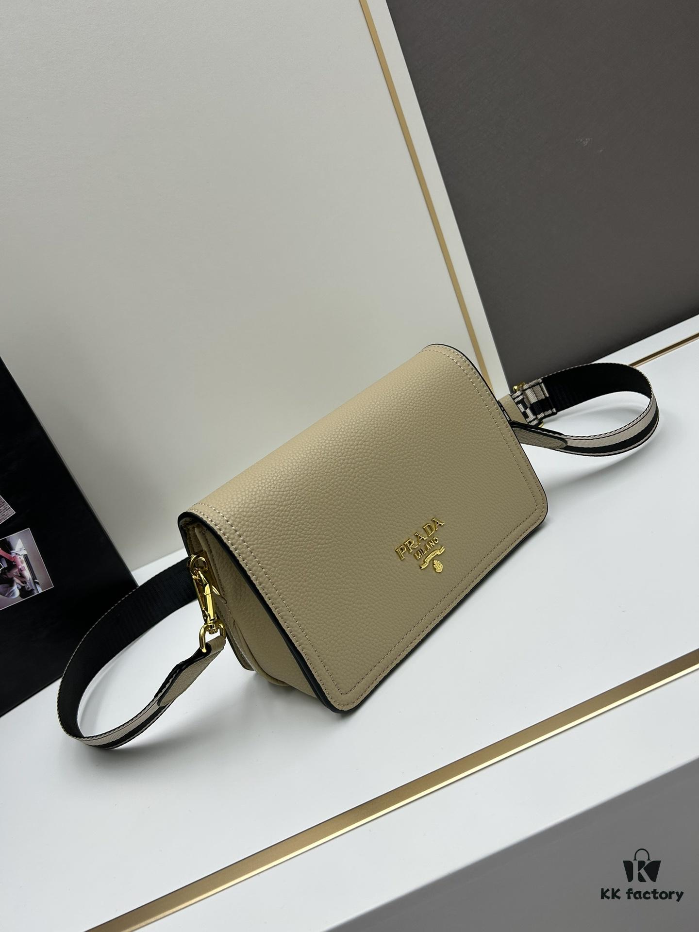 PRADA - Bestselling Flap Style with Letter-Woven Wide Fabric Strap