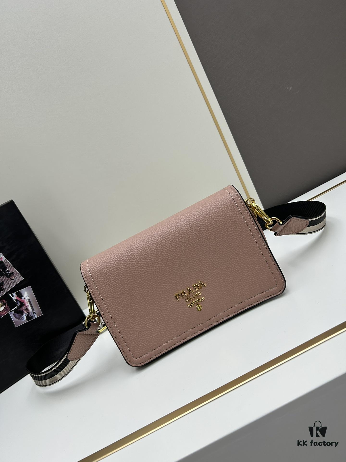 PRADA - Bestselling Flap Top Bag with Letter-Woven Wide Fabric Strap