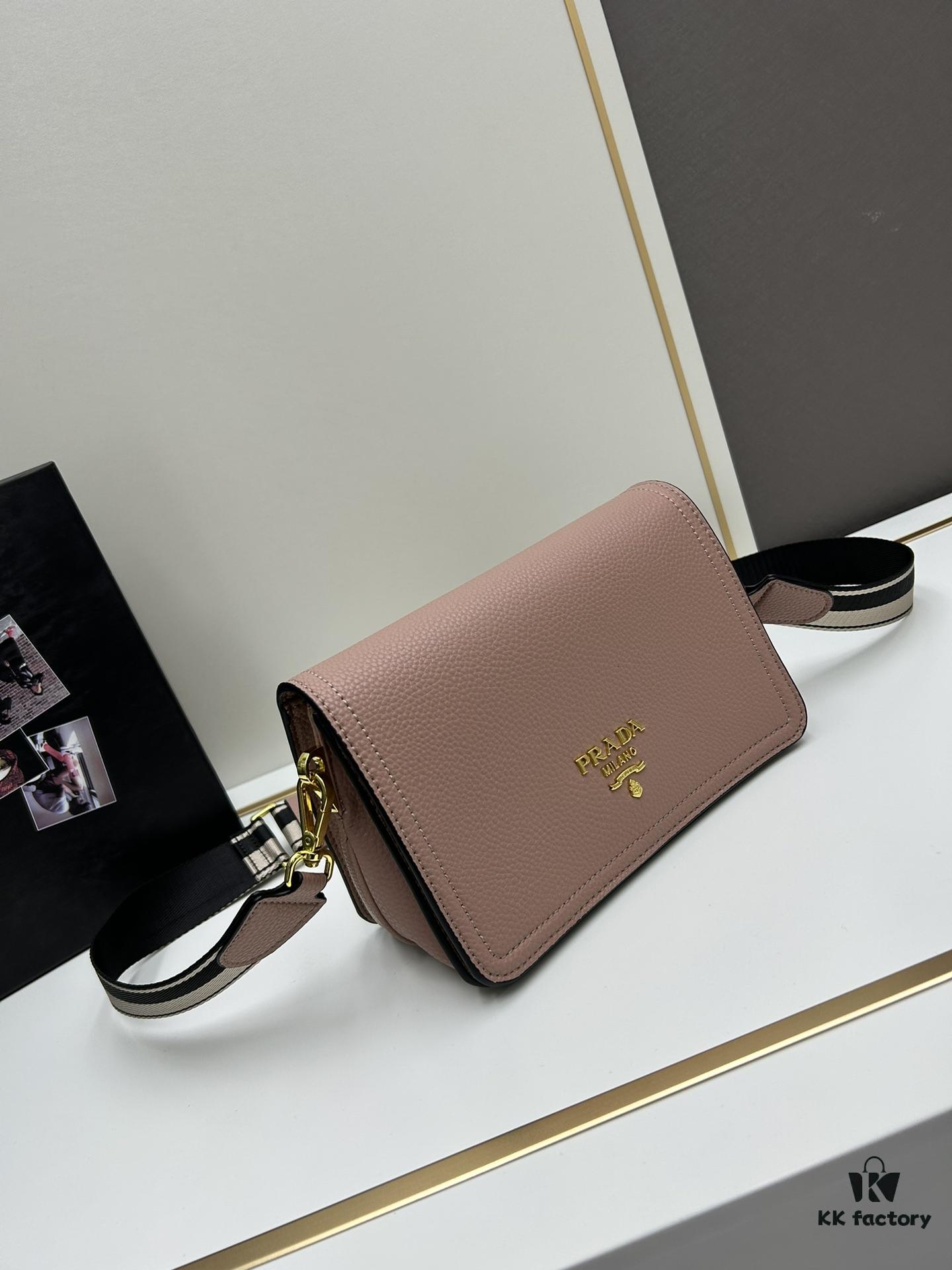 PRADA - Bestselling Flap Top Bag with Letter-Woven Wide Fabric Strap