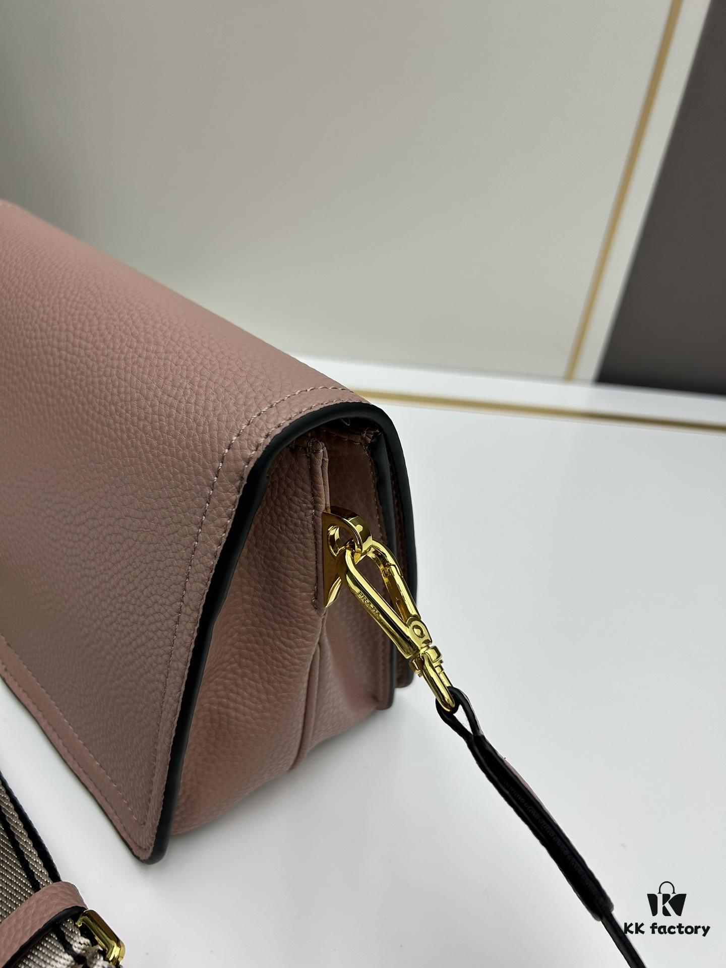 PRADA - Bestselling Flap Top Bag with Letter-Woven Wide Fabric Strap