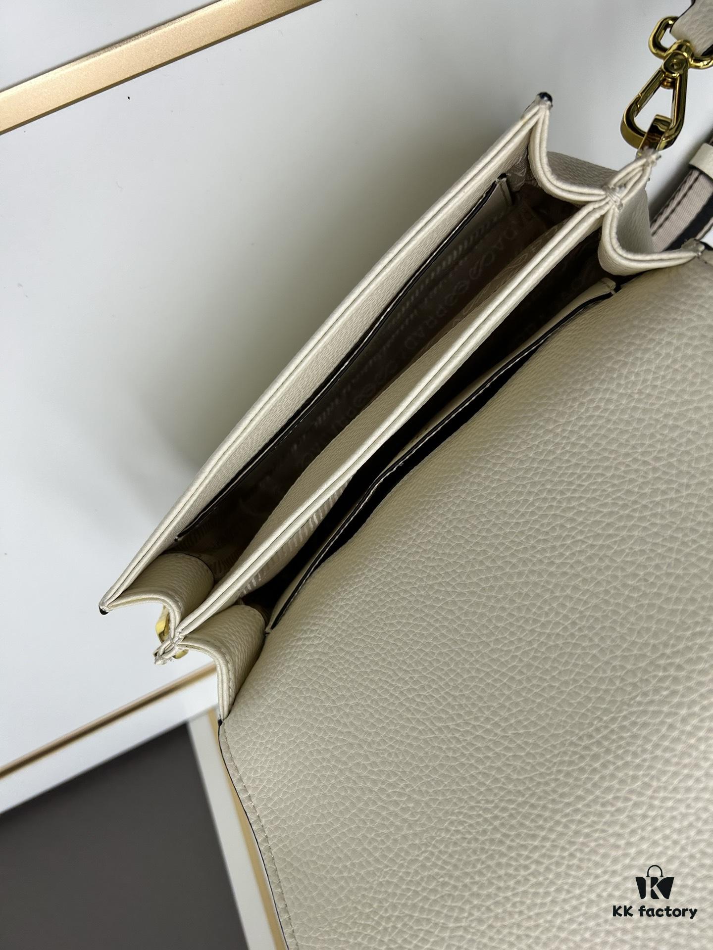 PRADA - Bestselling Flap Top Bag with Letter-Woven Wide Fabric Strap