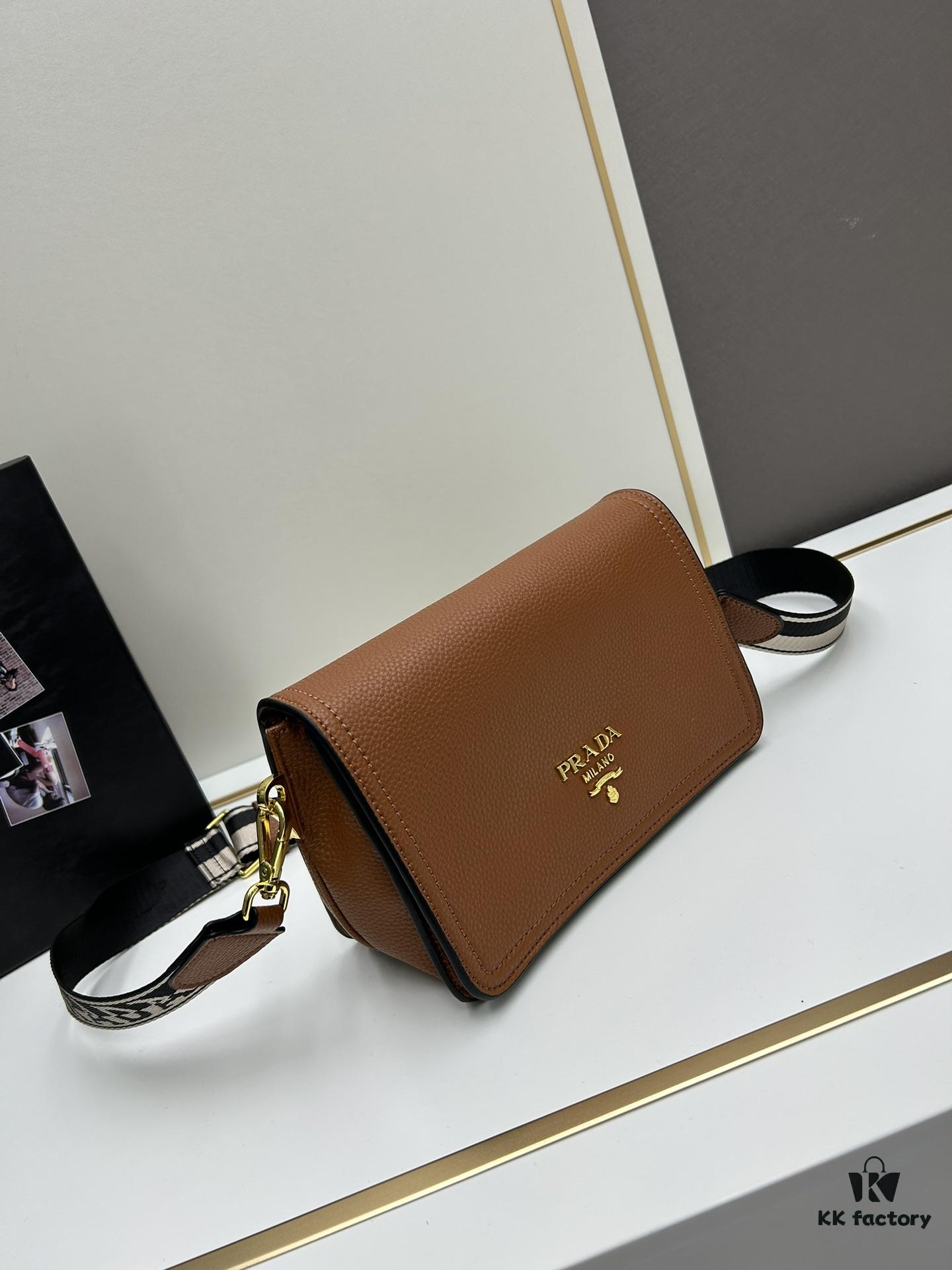 PRADA - Bestselling Flap Bag with Letter-Print Wide Fabric Strap