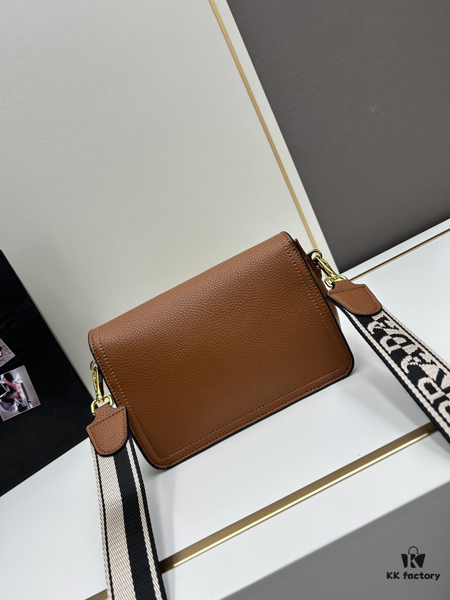 PRADA - Bestselling Flap Bag with Letter-Print Wide Fabric Strap