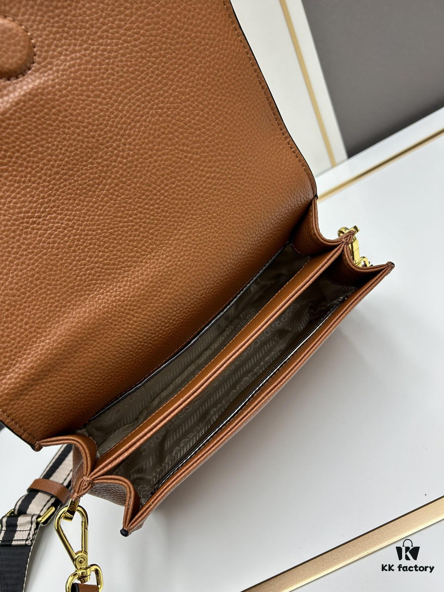 PRADA - Bestselling Flap Bag with Letter-Print Wide Fabric Strap