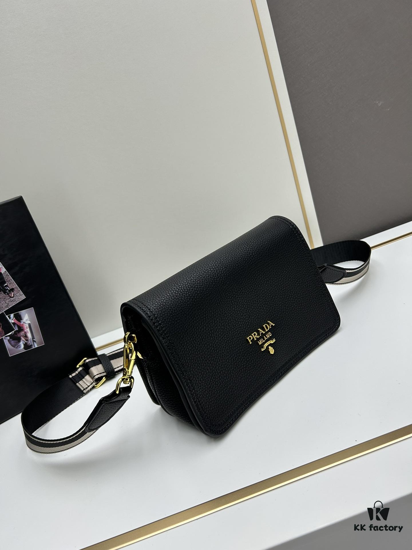 PRADA - Bestselling Flap Bag with Letter-Woven Wide Fabric Strap