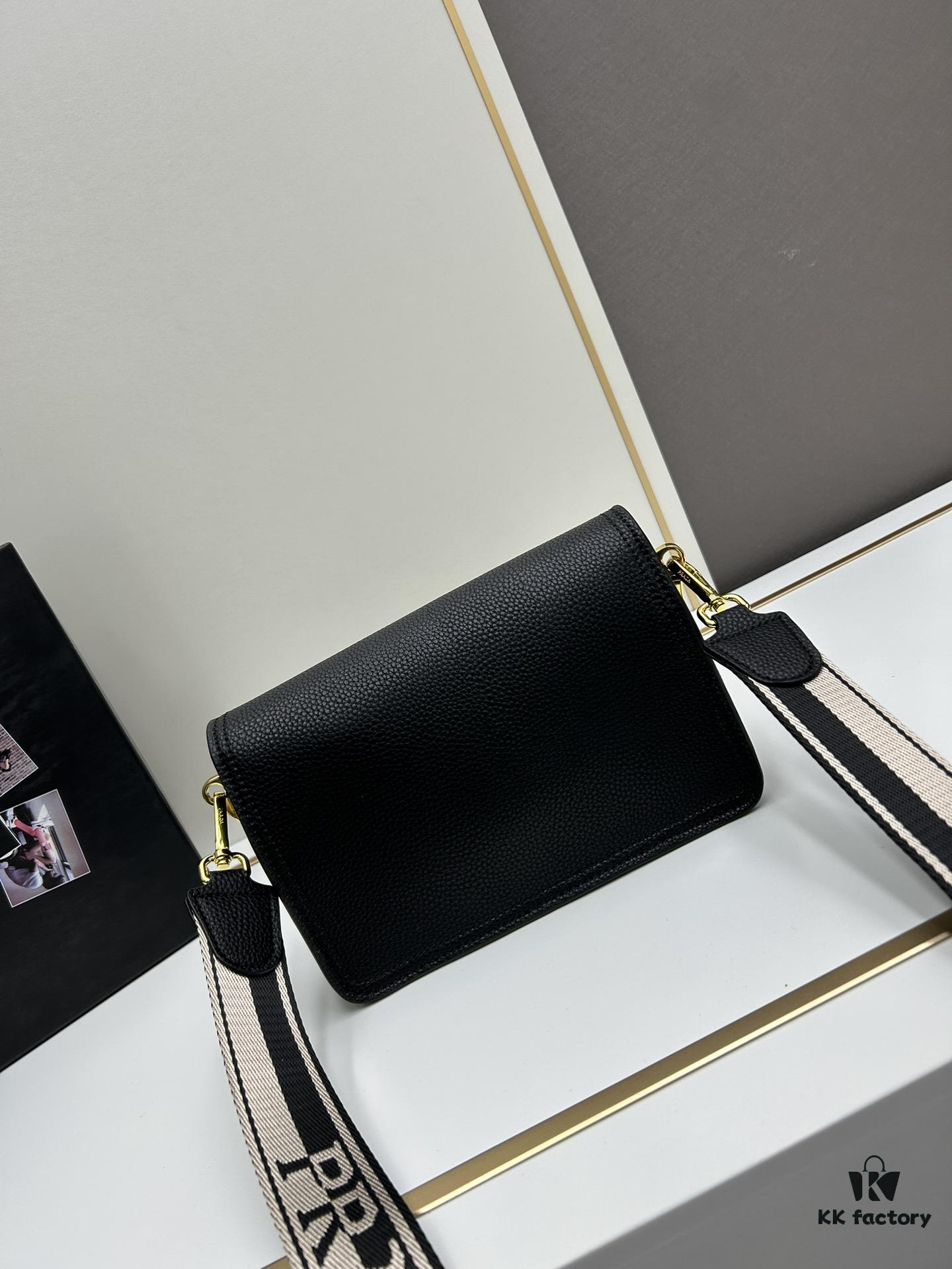 PRADA - Bestselling Flap Bag with Letter-Woven Wide Fabric Strap