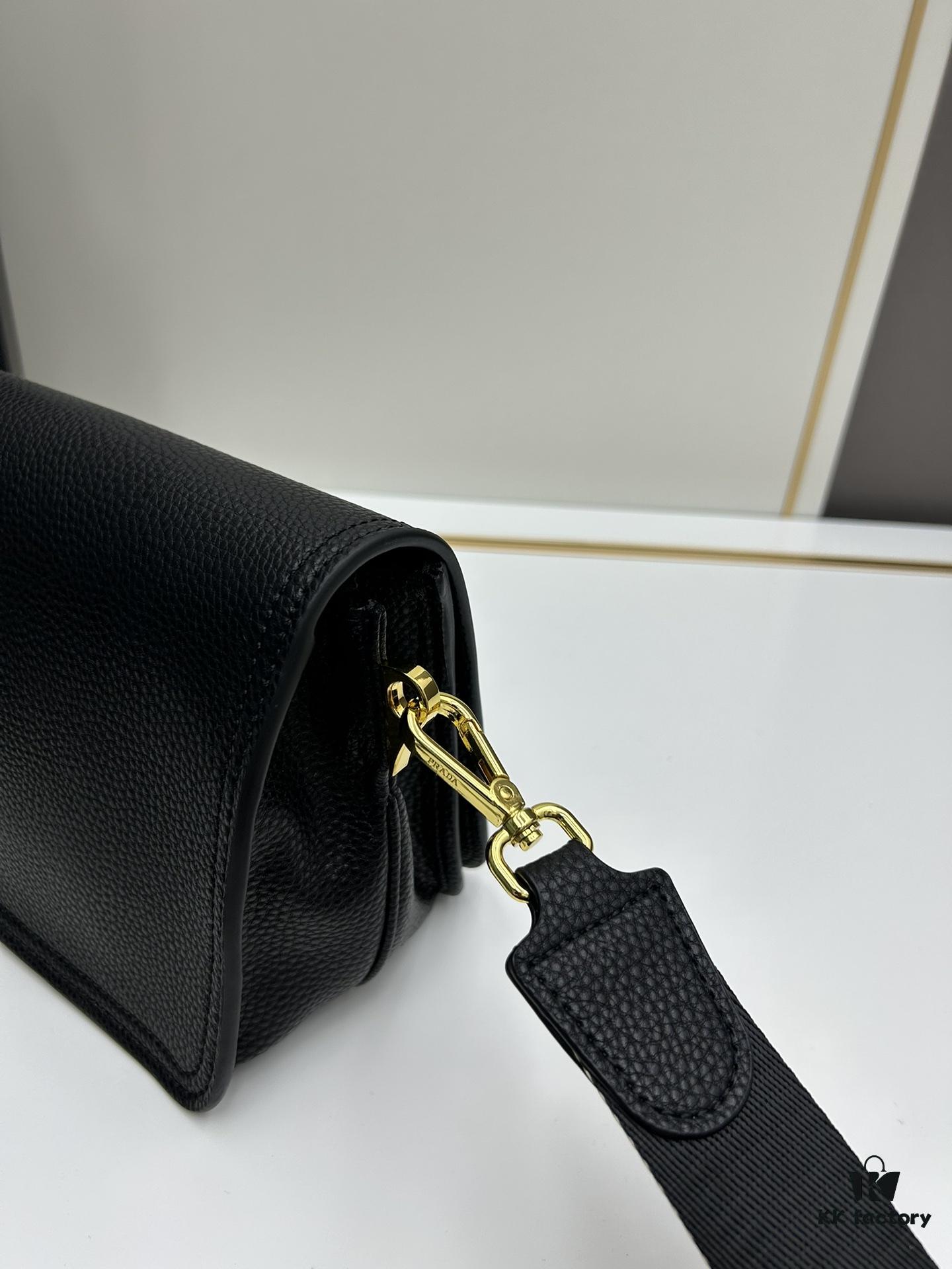 PRADA - Bestselling Flap Bag with Letter-Woven Wide Fabric Strap