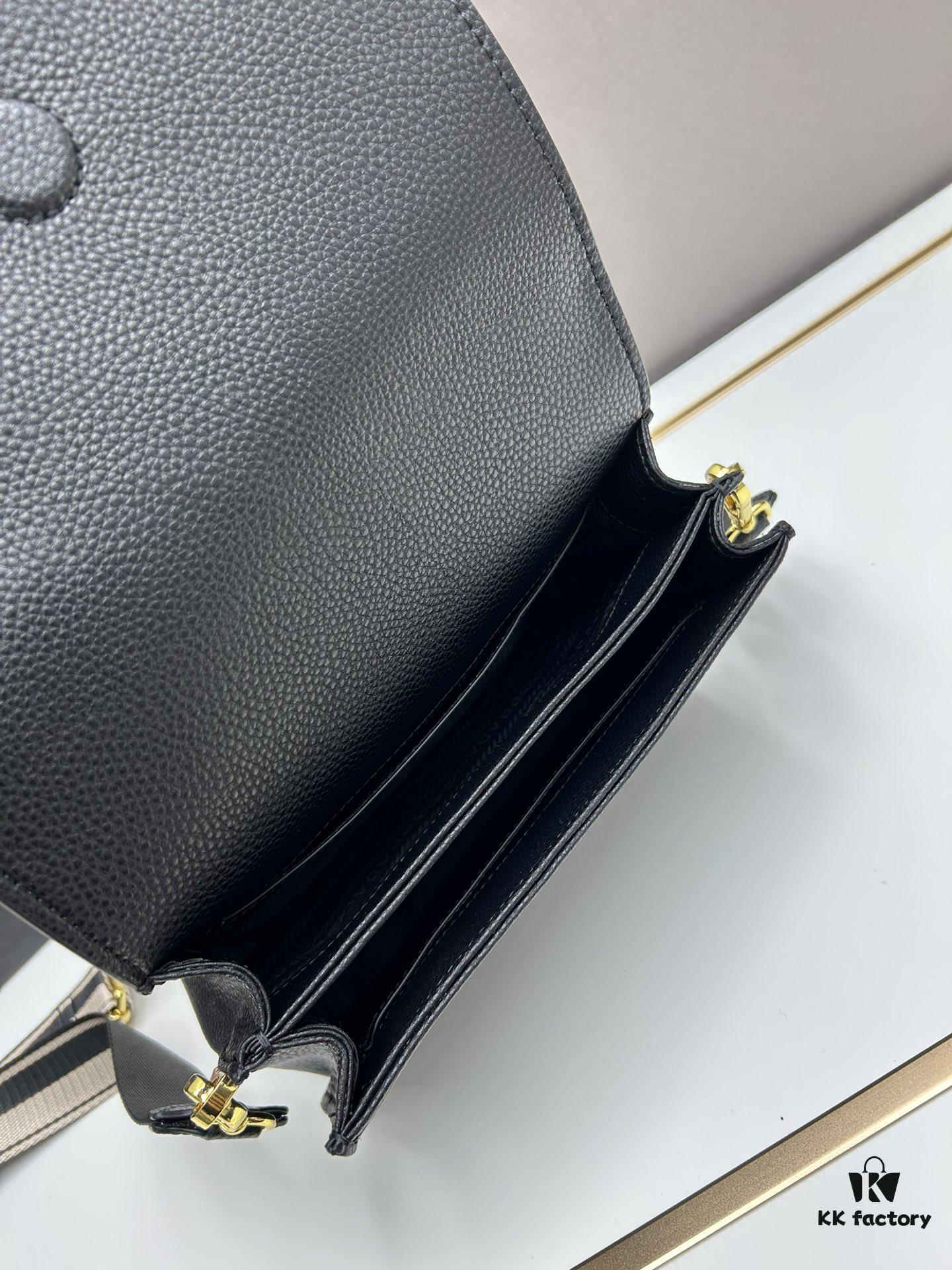 PRADA - Bestselling Flap Bag with Letter-Woven Wide Fabric Strap