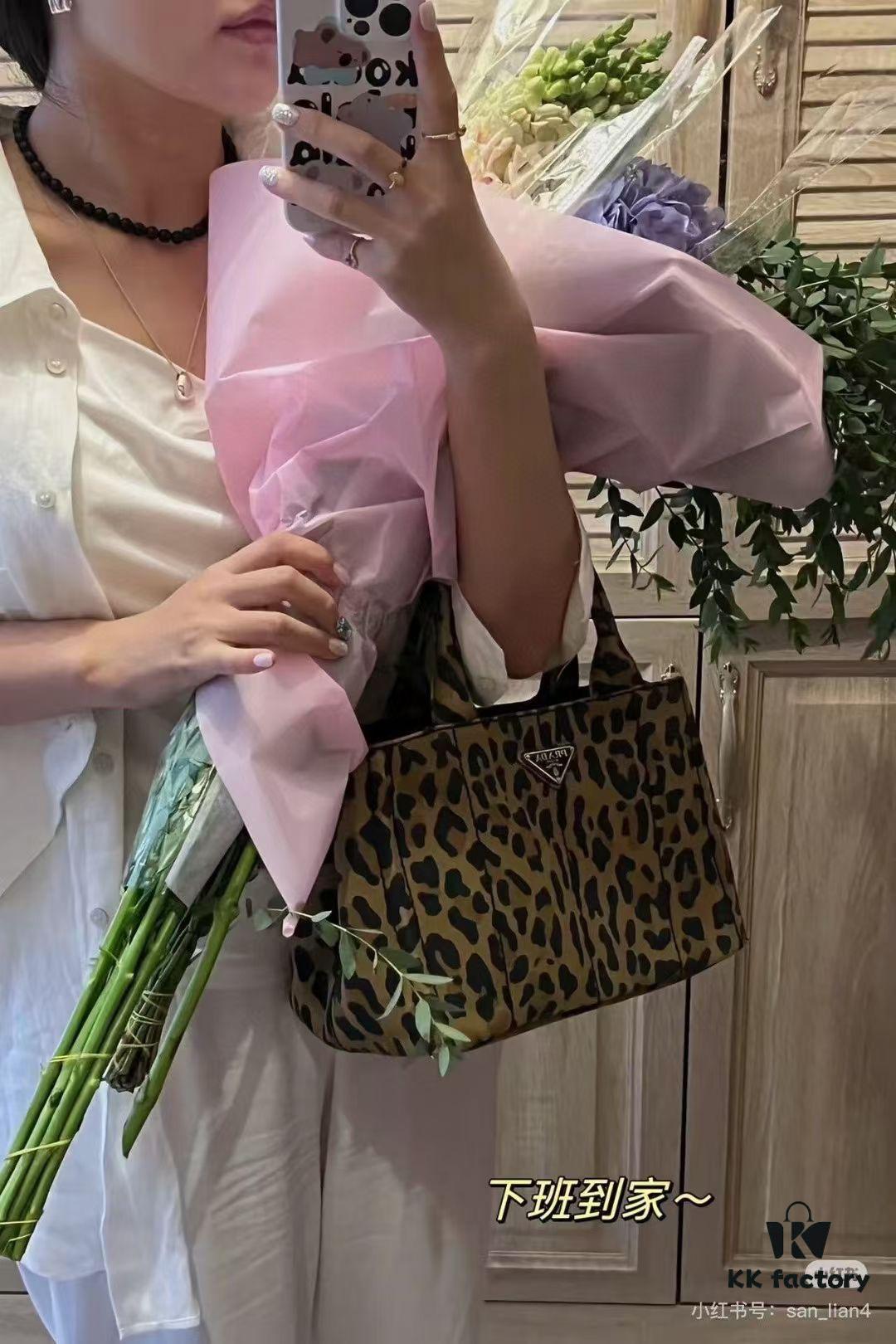 Prada Pradasoftlux Leopard Print Killer Bag with Spacious and Durable Design