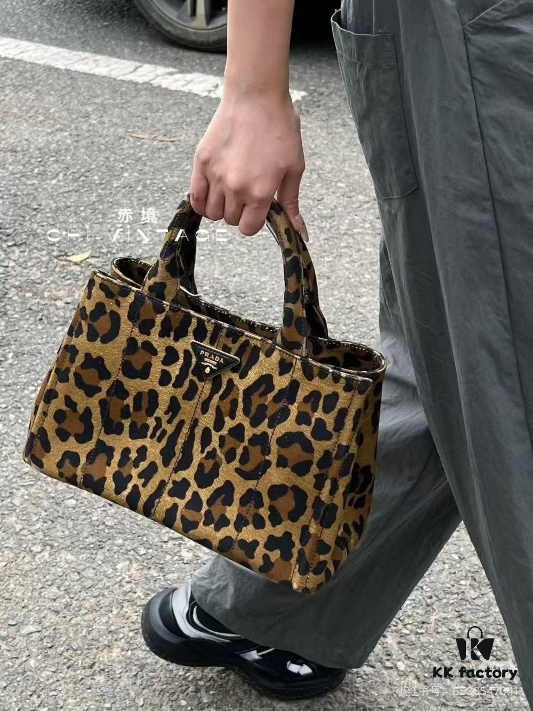Prada Pradasoftlux Leopard Print Killer Bag with Spacious and Durable Design