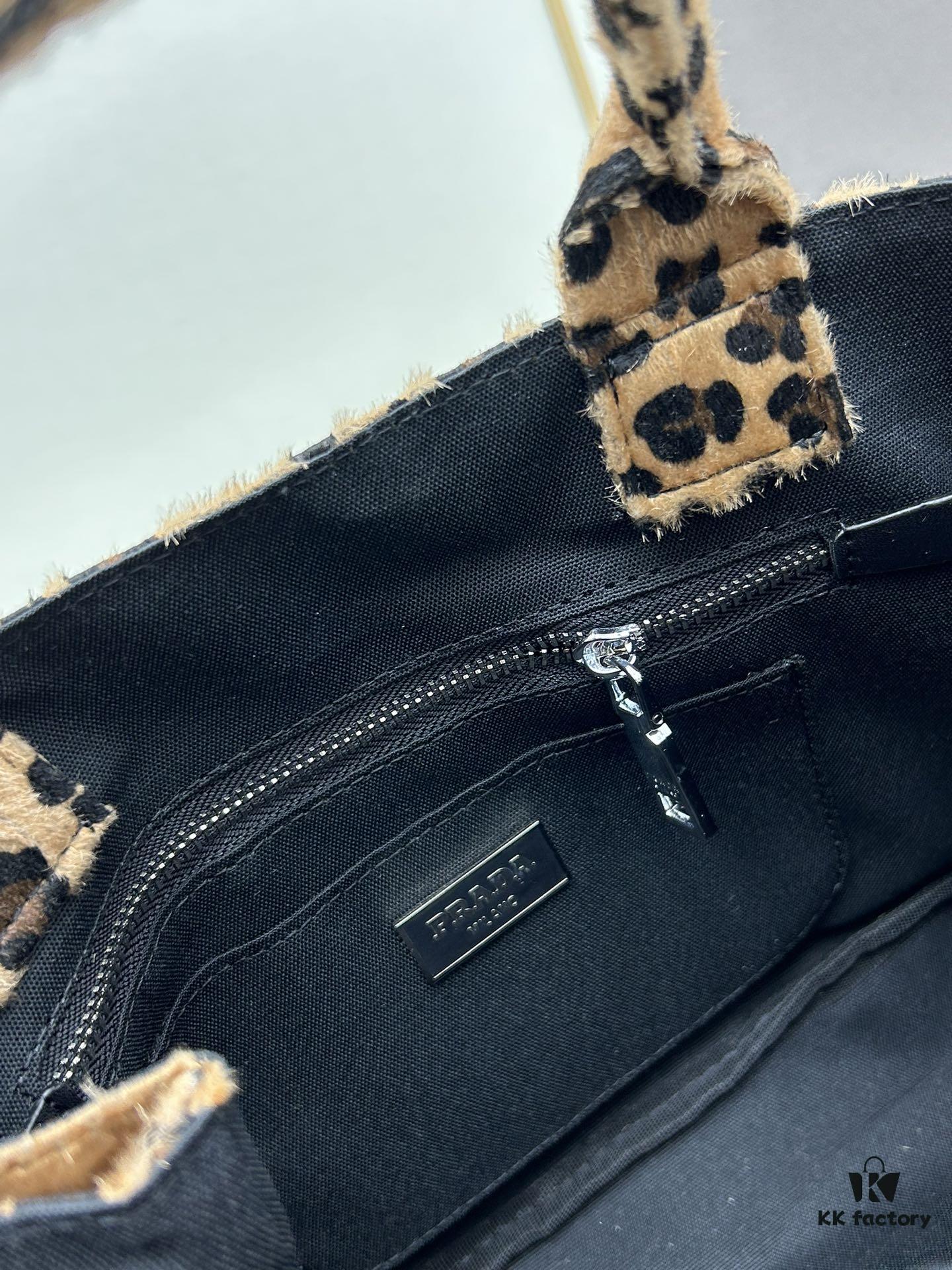 Prada Pradasoftlux Leopard Print Killer Bag with Spacious and Durable Design