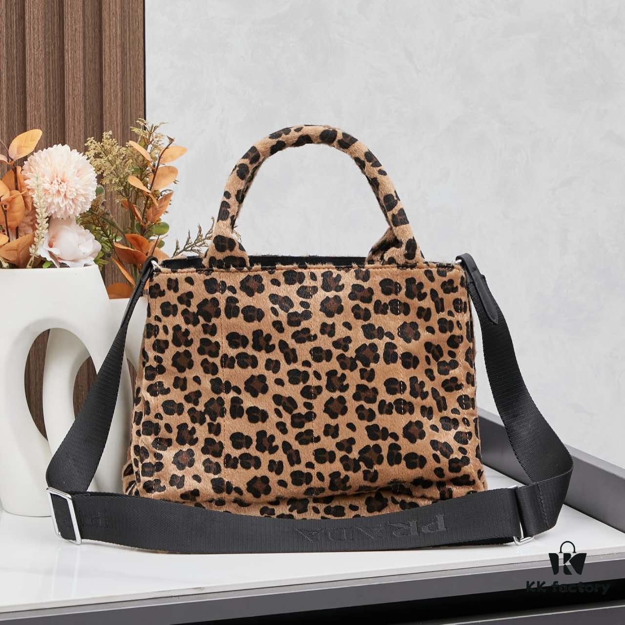 Prada Pradasoftlux Leopard Print Killer Bag with High-End Texture