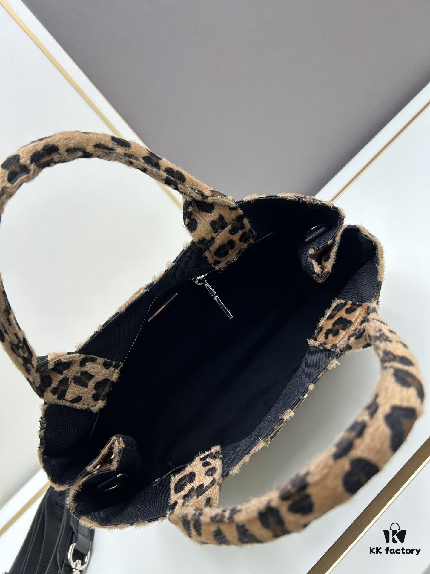 Prada Pradasoftlux Leopard Print Killer Bag with Spacious and Durable Design