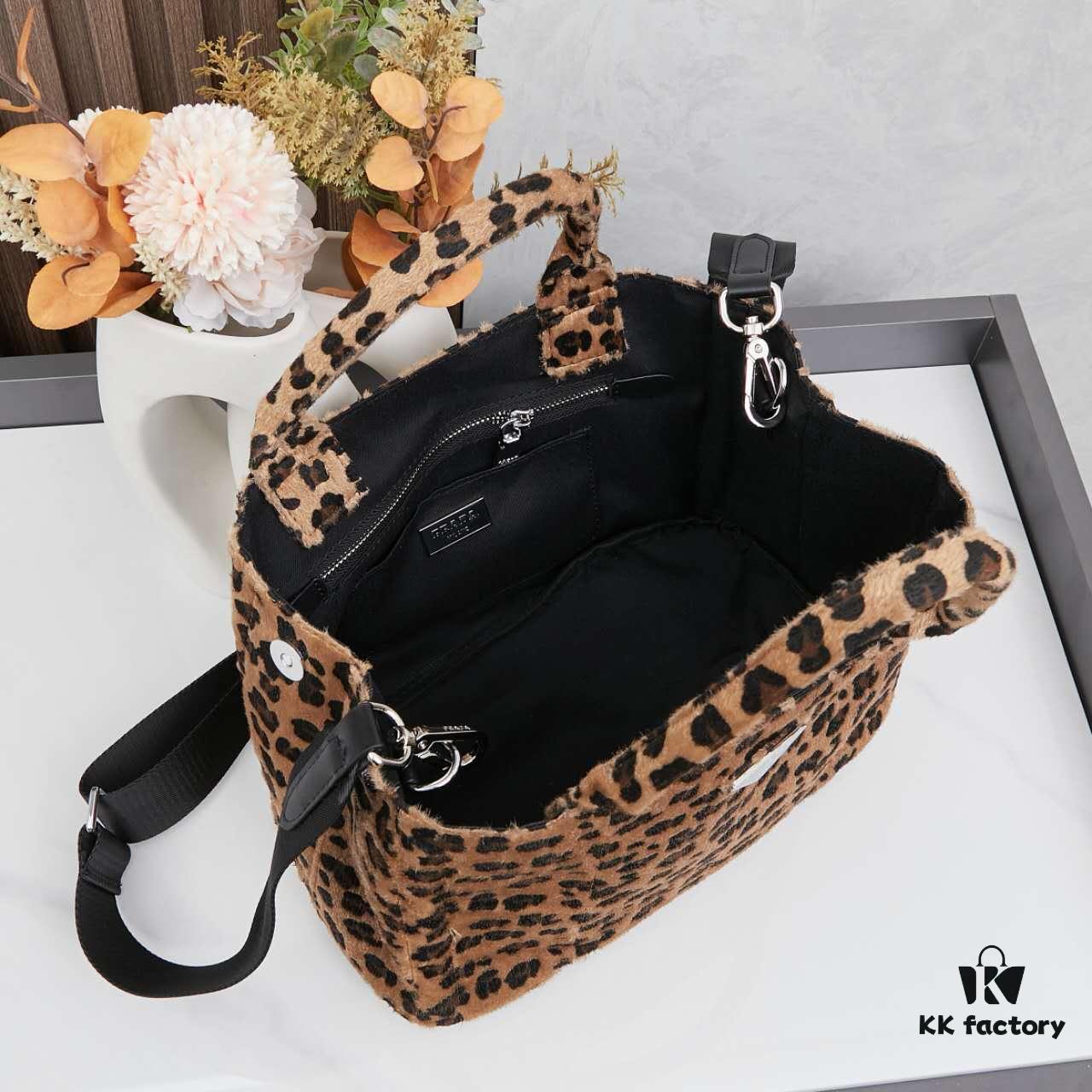 Prada Pradasoftlux Leopard Print Killer Bag with High-End Texture