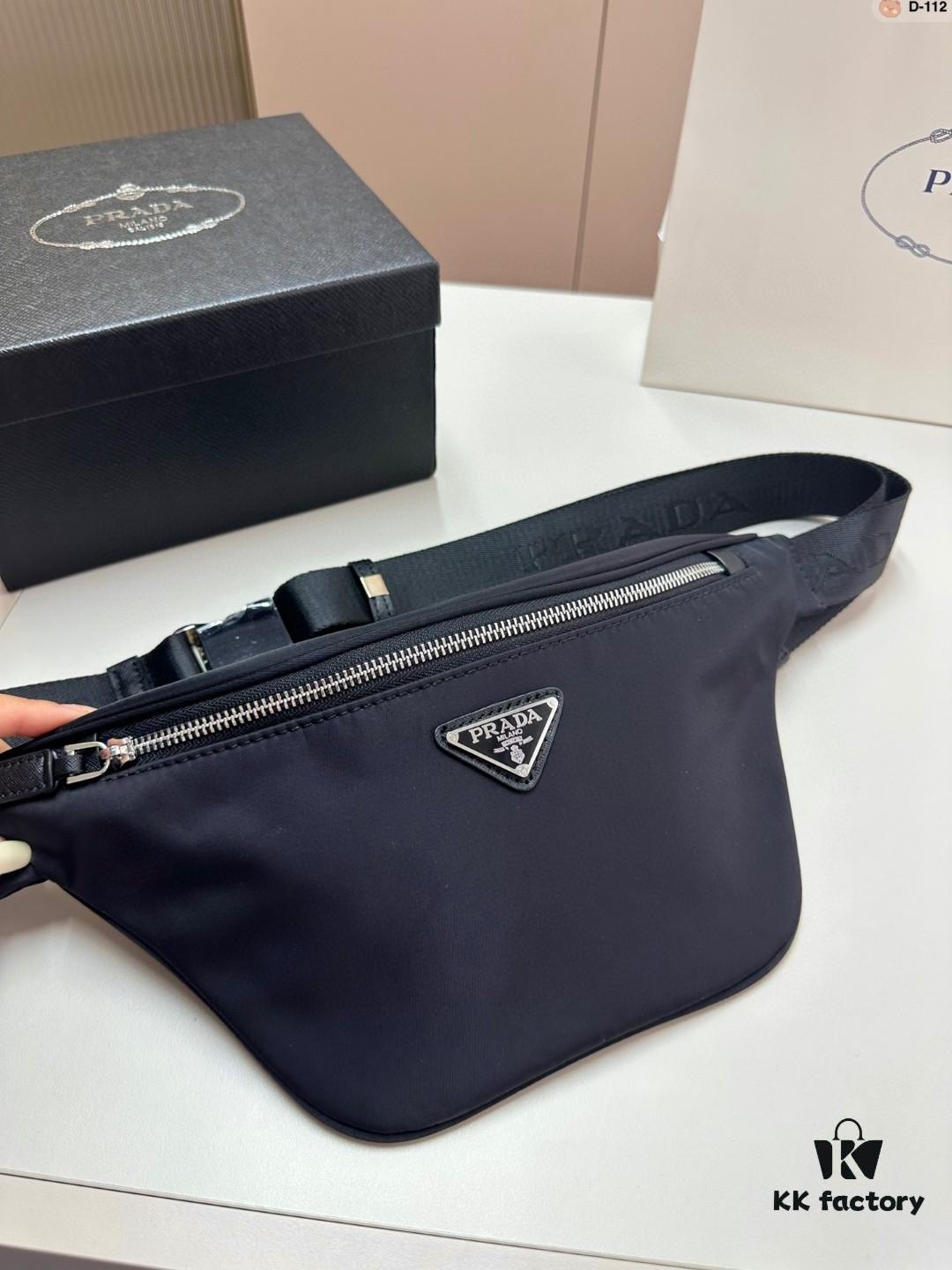 Prada Unisex Waist Bag Chest Crossbody Bag D-112 Size 18×16