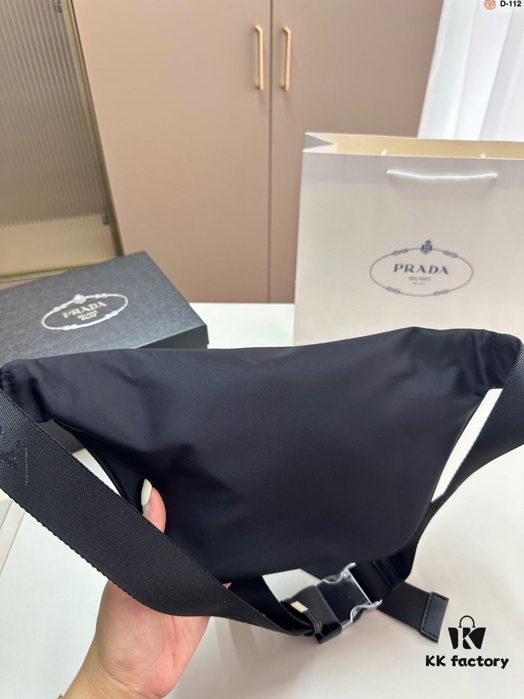 Prada Unisex Waist Bag Chest Crossbody Bag D-112 Size 18×16