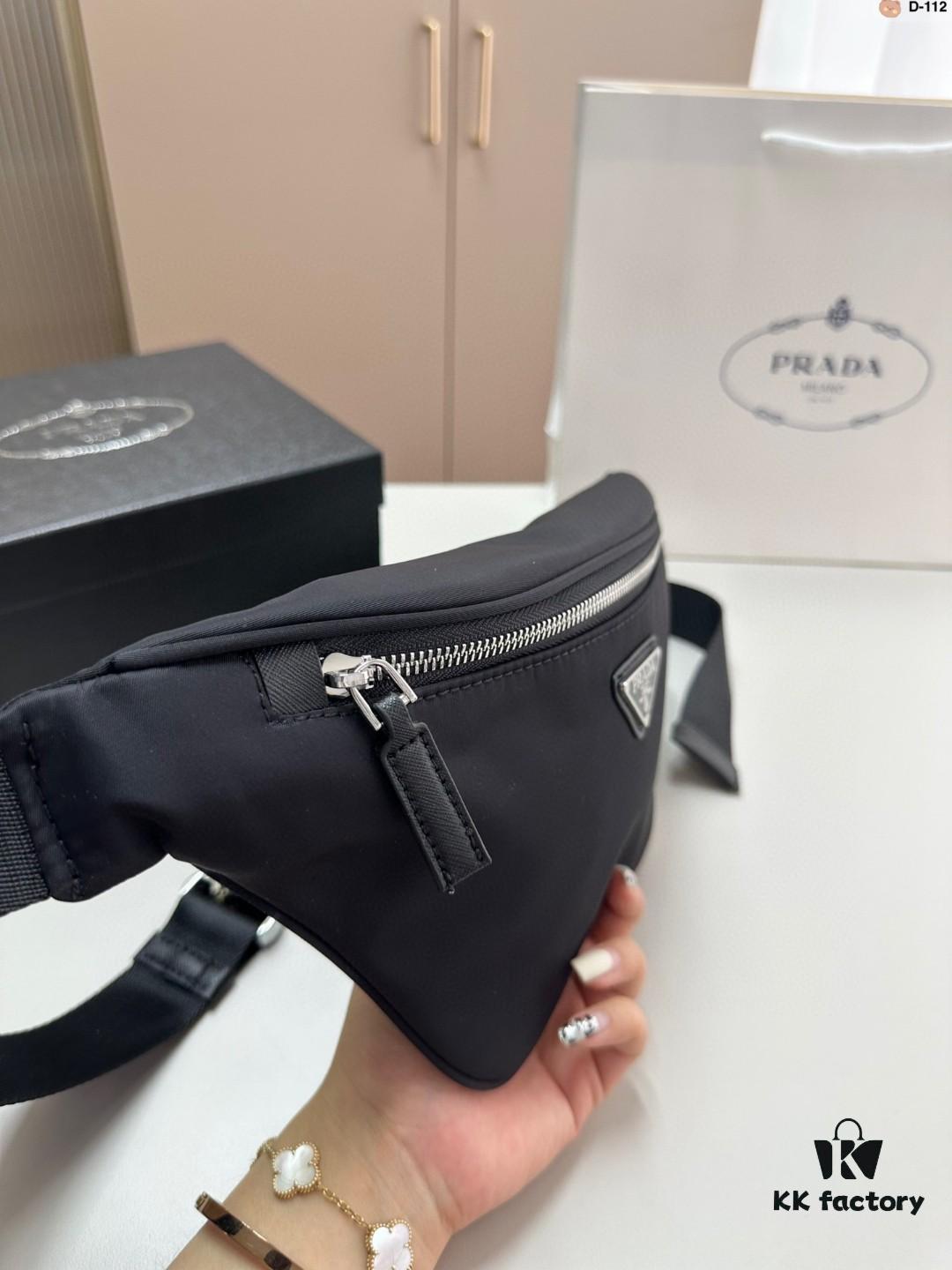 Prada Unisex Waist Bag Chest Crossbody Bag D-112 Size 18×16