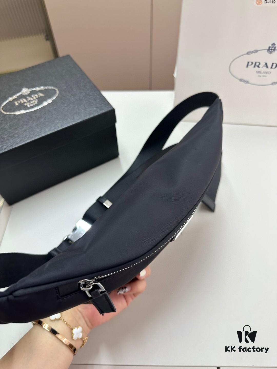 Prada Unisex Waist Bag Chest Crossbody Bag D-112 Size 18×16