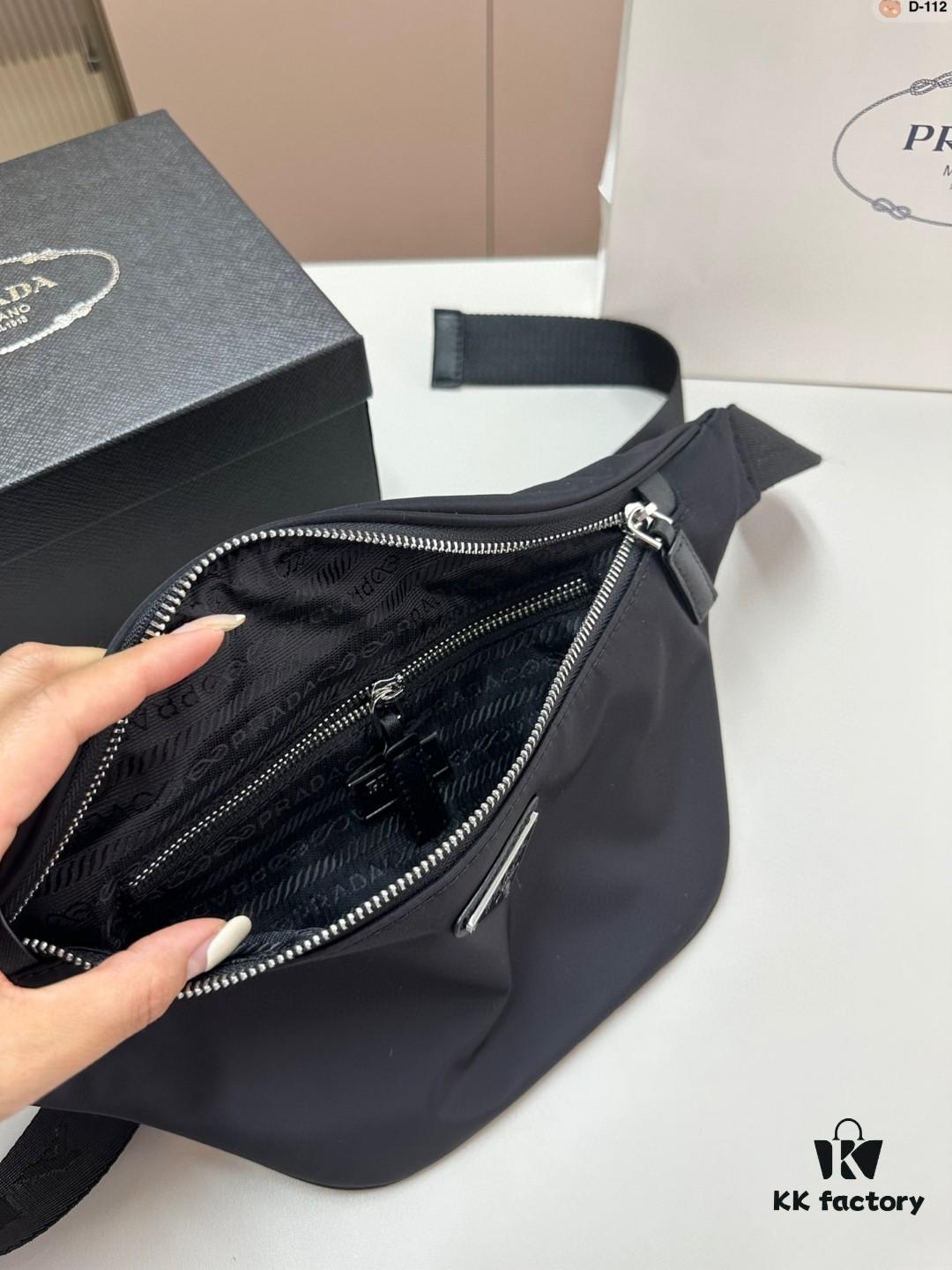 Prada Unisex Waist Bag Chest Crossbody Bag D-112 Size 18×16