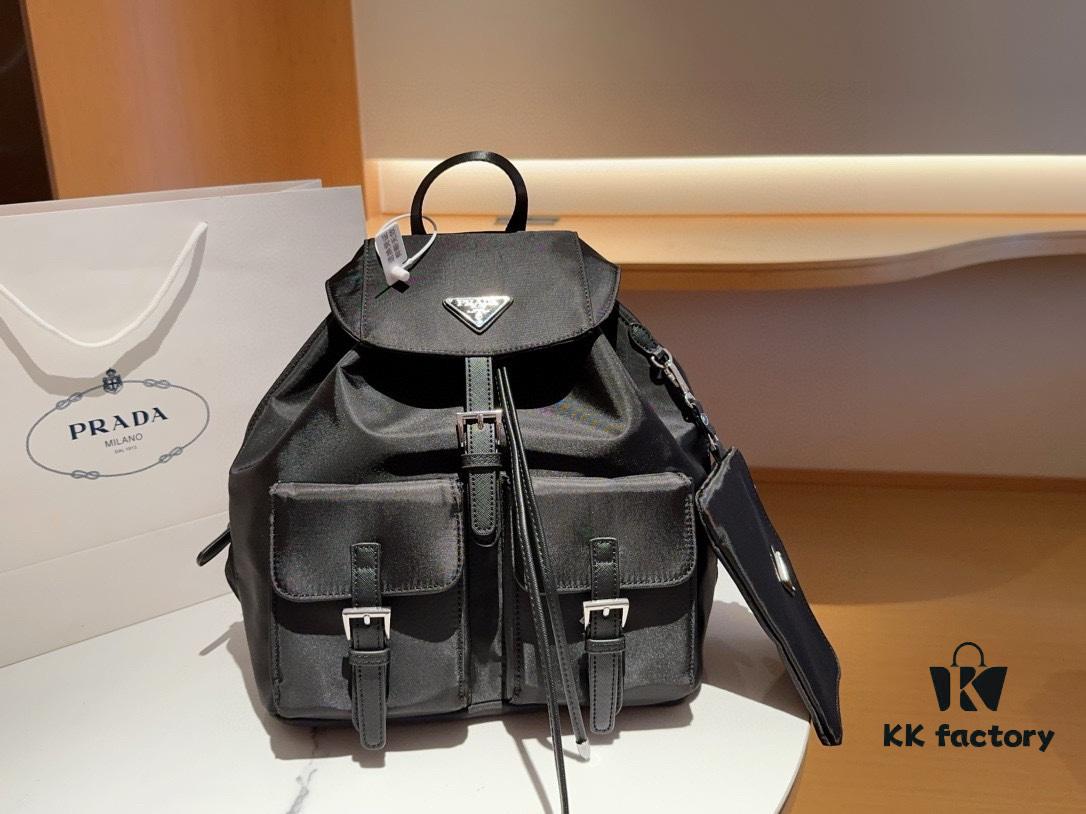 Prada Re-Nylon Waterproof Backpack with Small Pouch