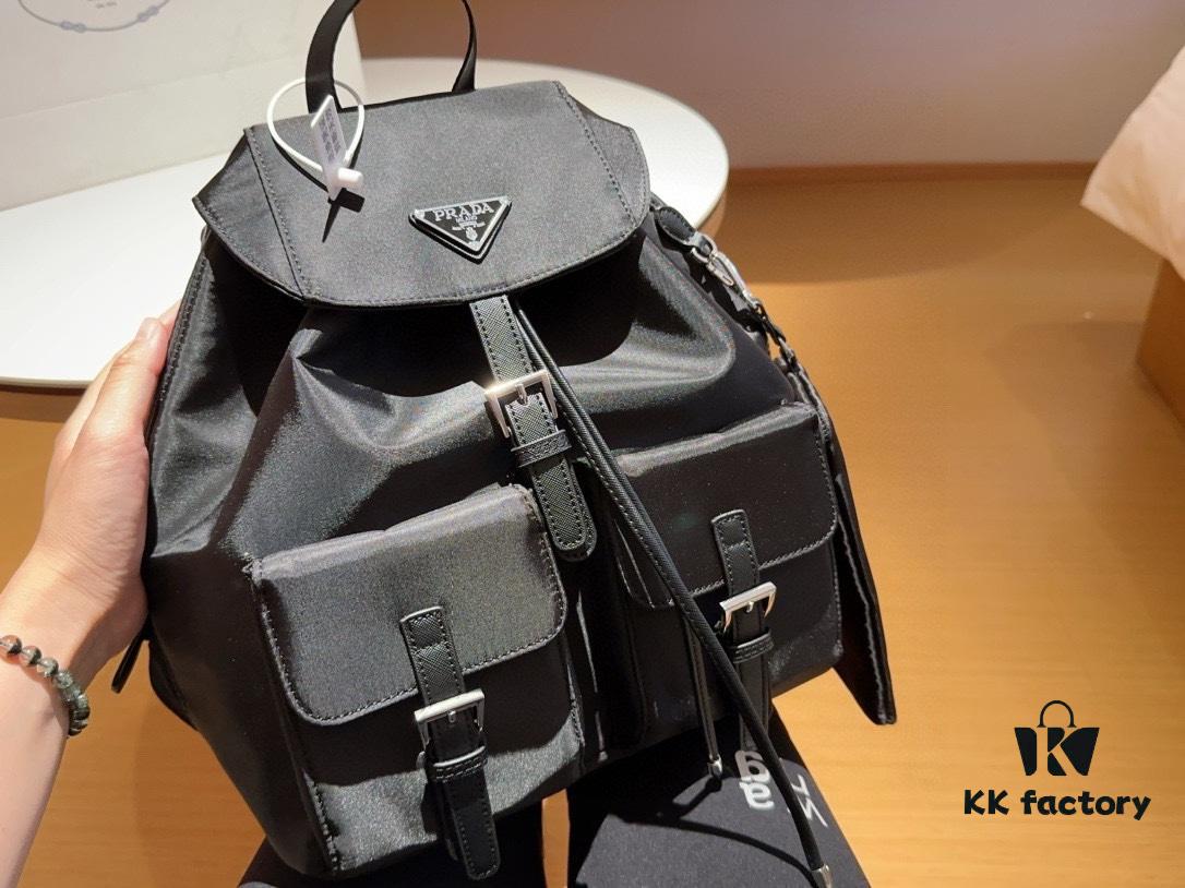 Prada Re-Nylon Waterproof Backpack with Small Pouch