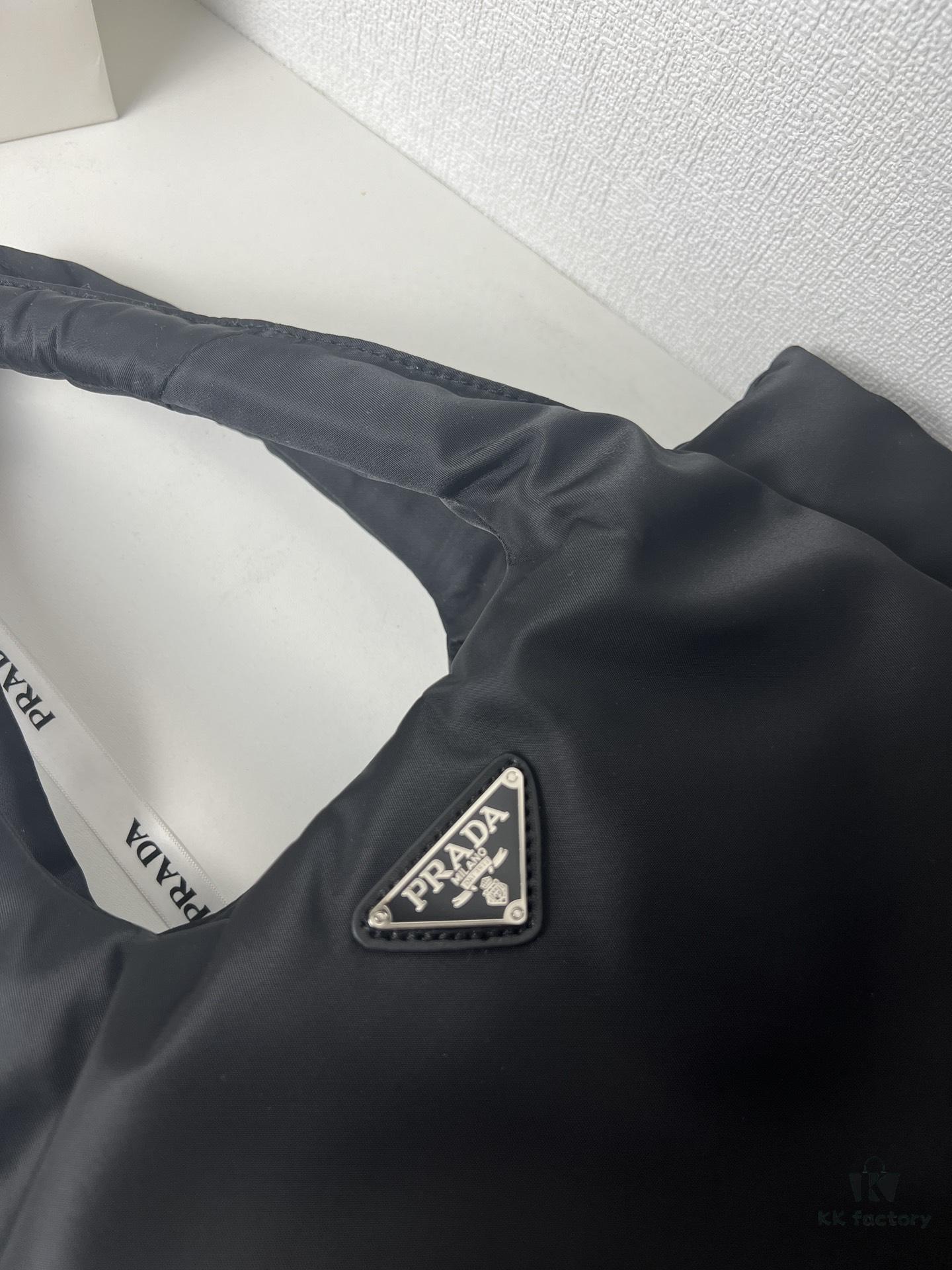 Prada Nylon Cotton Tote Bag (with Long Shoulder Strap)