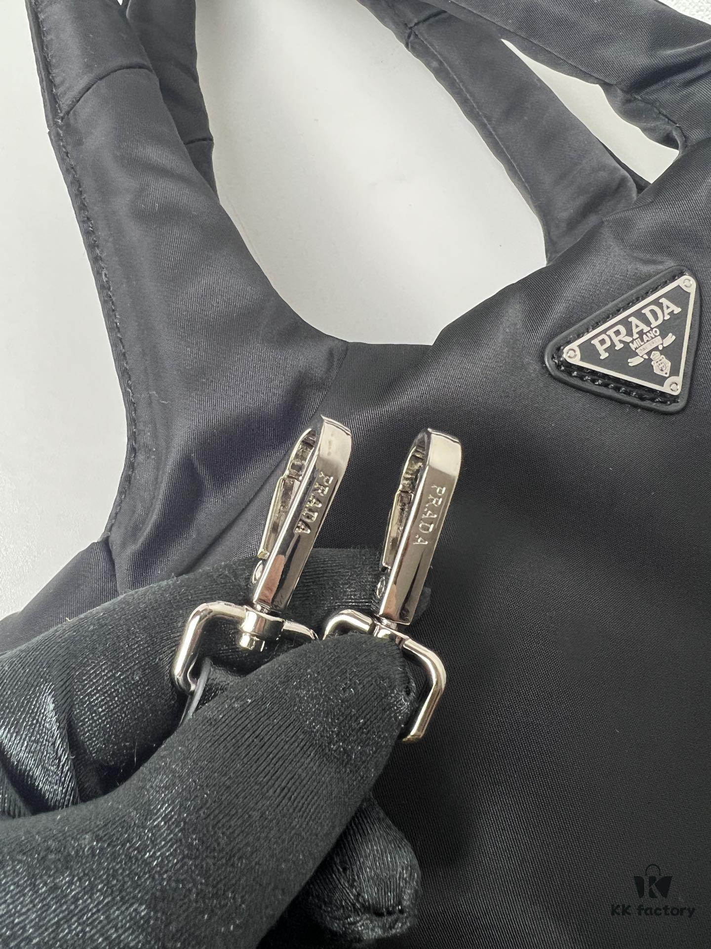 Prada Nylon Cotton Tote Bag (with Long Shoulder Strap)