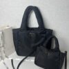 Prada Nylon Cotton Tote Bag (with Long Shoulder Strap)