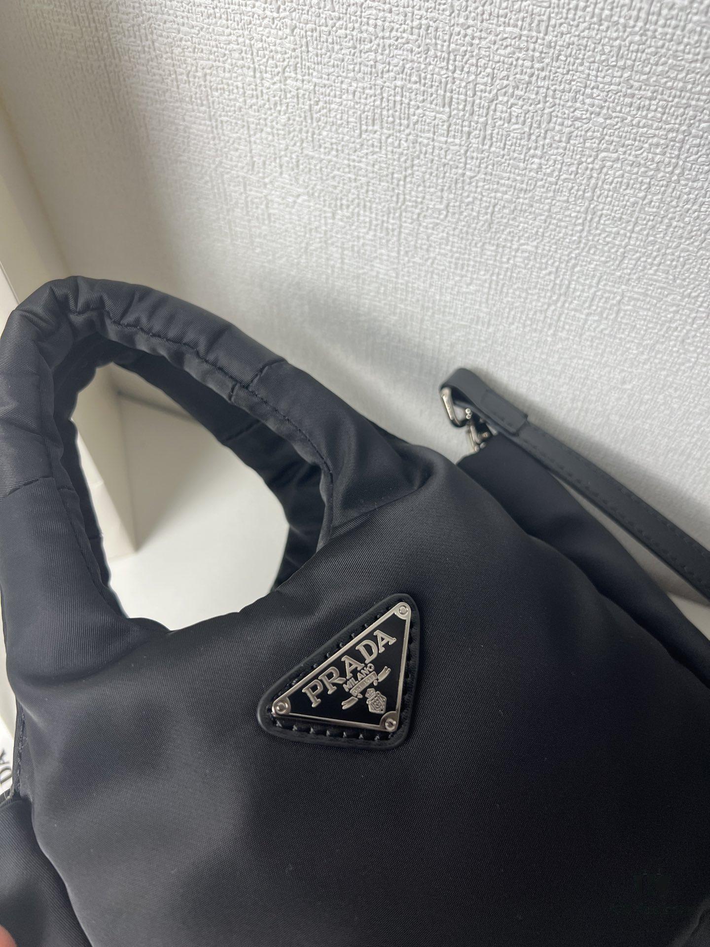 Prada Nylon Cotton Tote Bag (with Long Shoulder Strap)